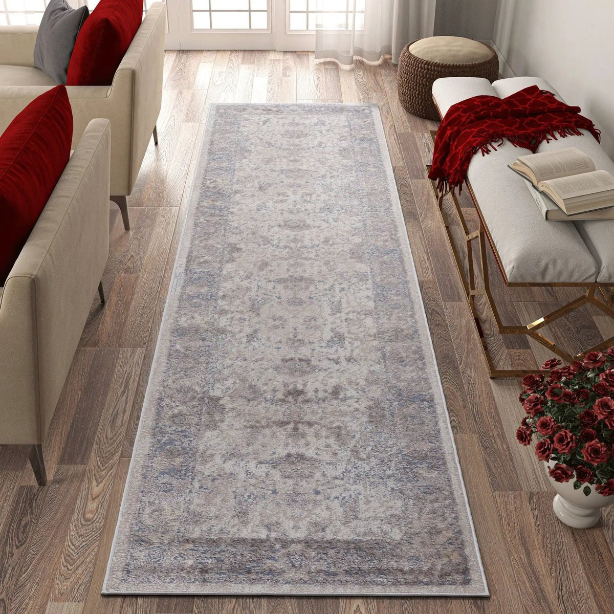 Payas Trendy Traditional Runner Rug | 96 x 26 Inch | Stain Resistant | Non-Shedding Machine-Woven