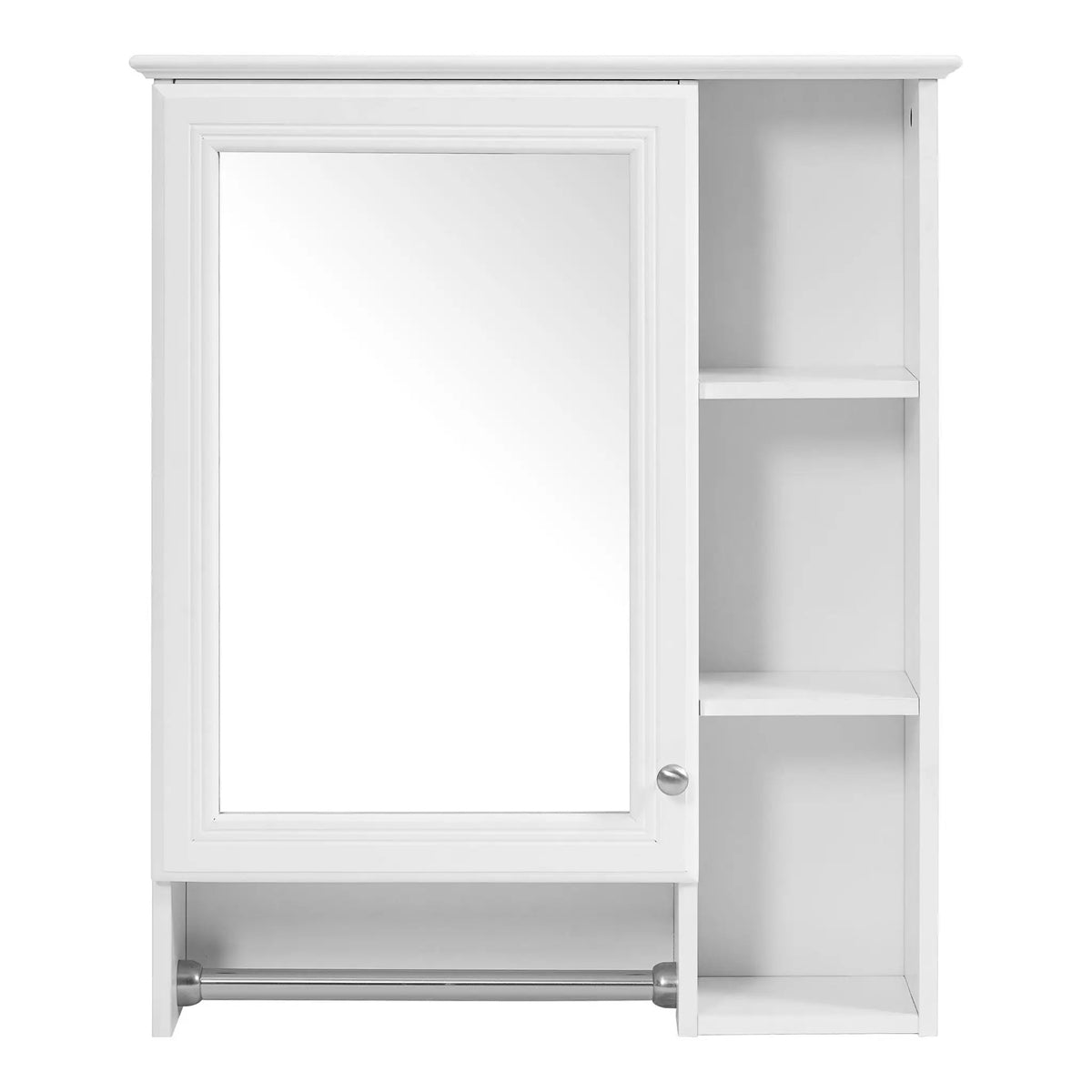 3-In-1 Bathroom Mirror Cabinet | Adjustable Shelf | Towel Bar | Full-Length Mirror