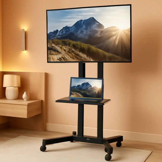 Mobile TV Cart 32 to 83 Inch Adjustable Height Tilt from PriceLows™