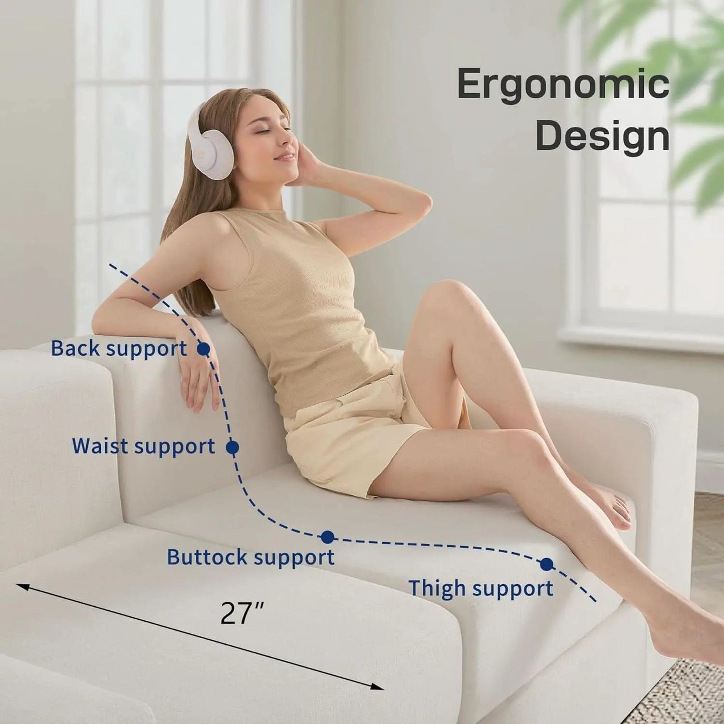Beige Modular Sectional Sofa With Reversible Chaise from PriceLows™