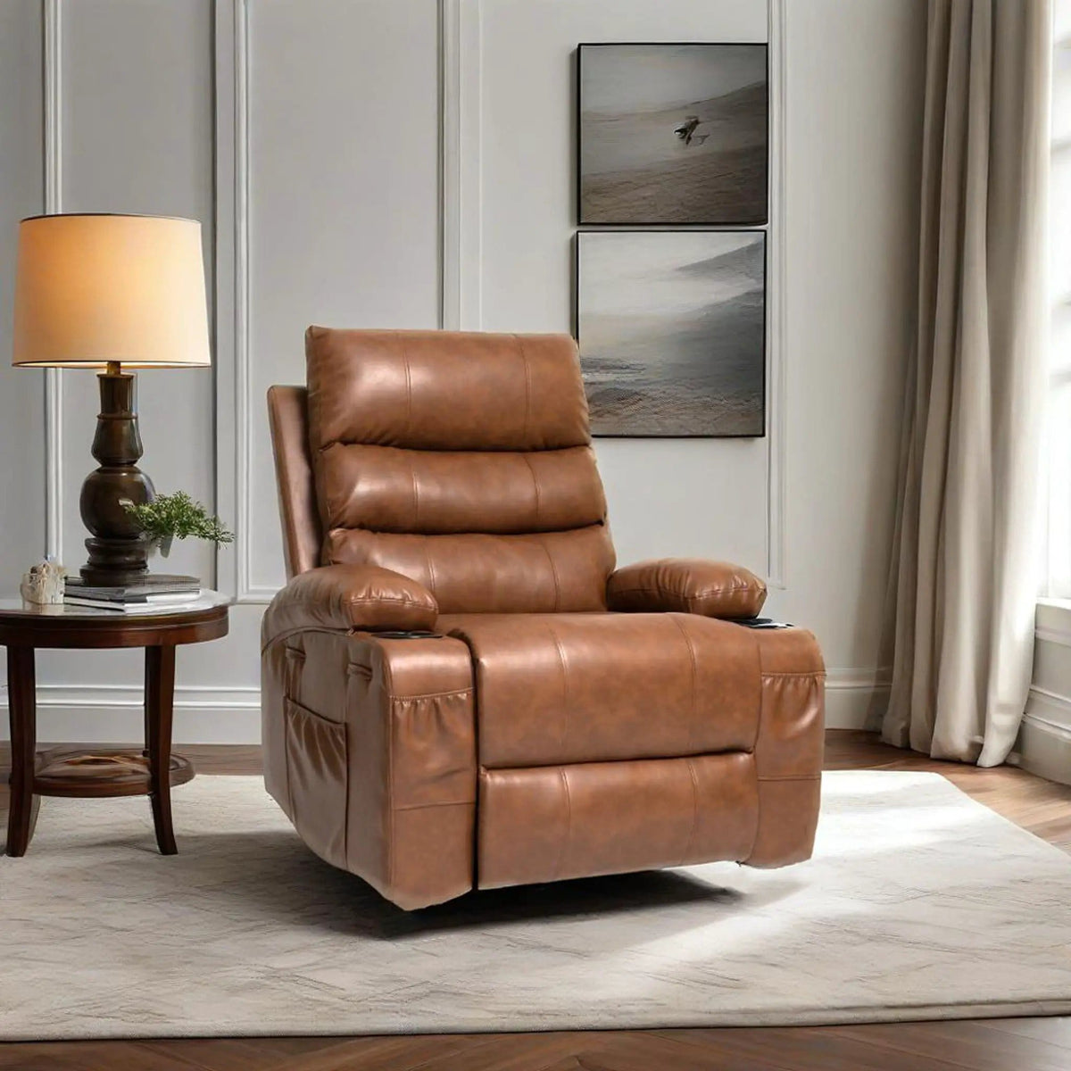 Large Size Electric Power Lift Recliner Chair Sofa With 8 Point Vibration Massage | 36.2 x 33.8 x 41 in | Fabric | Living Room