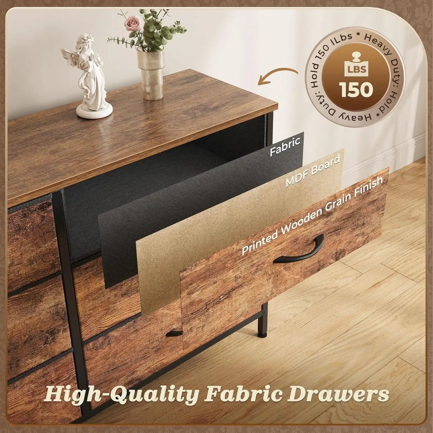 70 Inch Dresser TV Entertainment Center With Drawers from PriceLows™