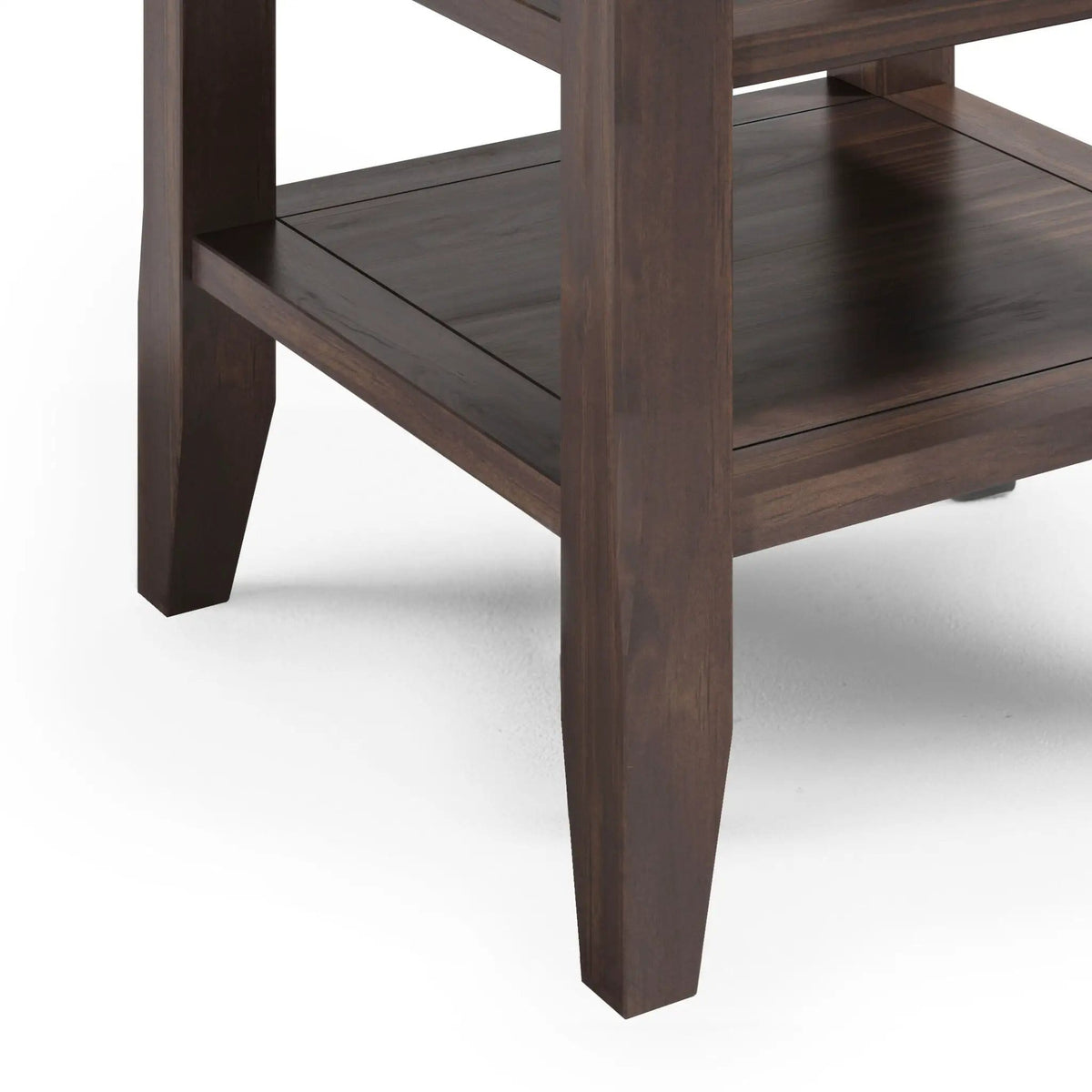 Acadian End Table | 19 x 19 x 20 in | Solid Wood & Walnut | Warm Walnut Brown