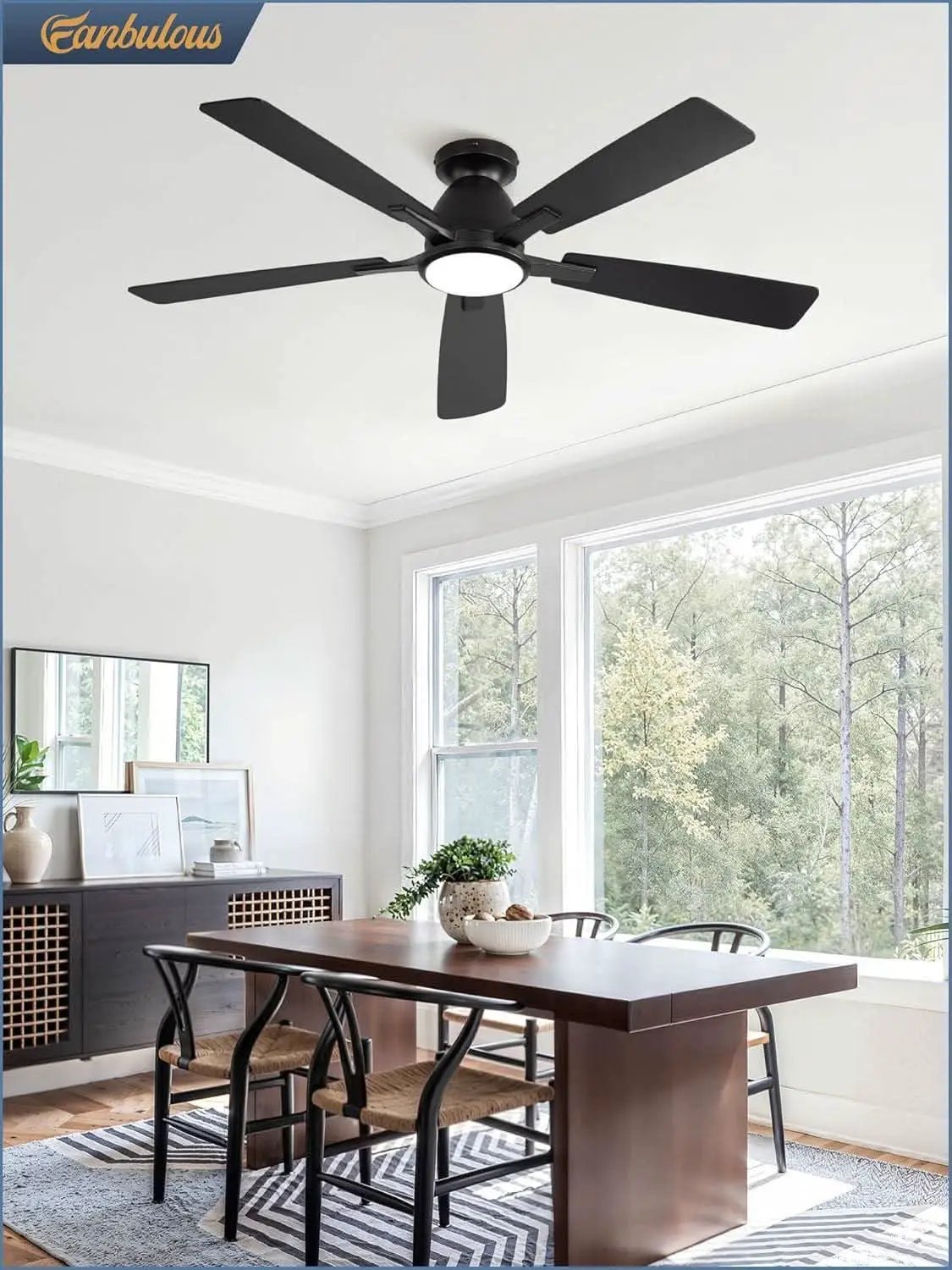 52 Inch Ceiling Fan With Lights Remote App Control from PriceLows™
