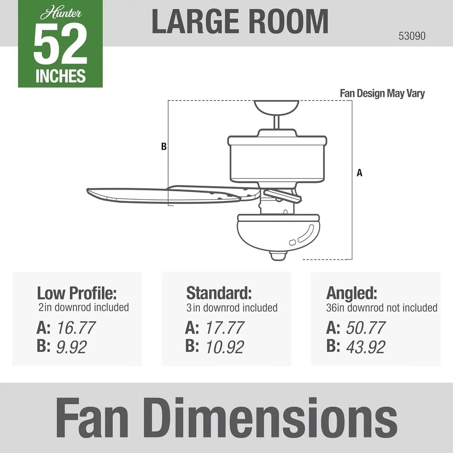 Builder Deluxe 52 Inch Brushed Nickel Indoor Ceiling Fan from PriceLows™
