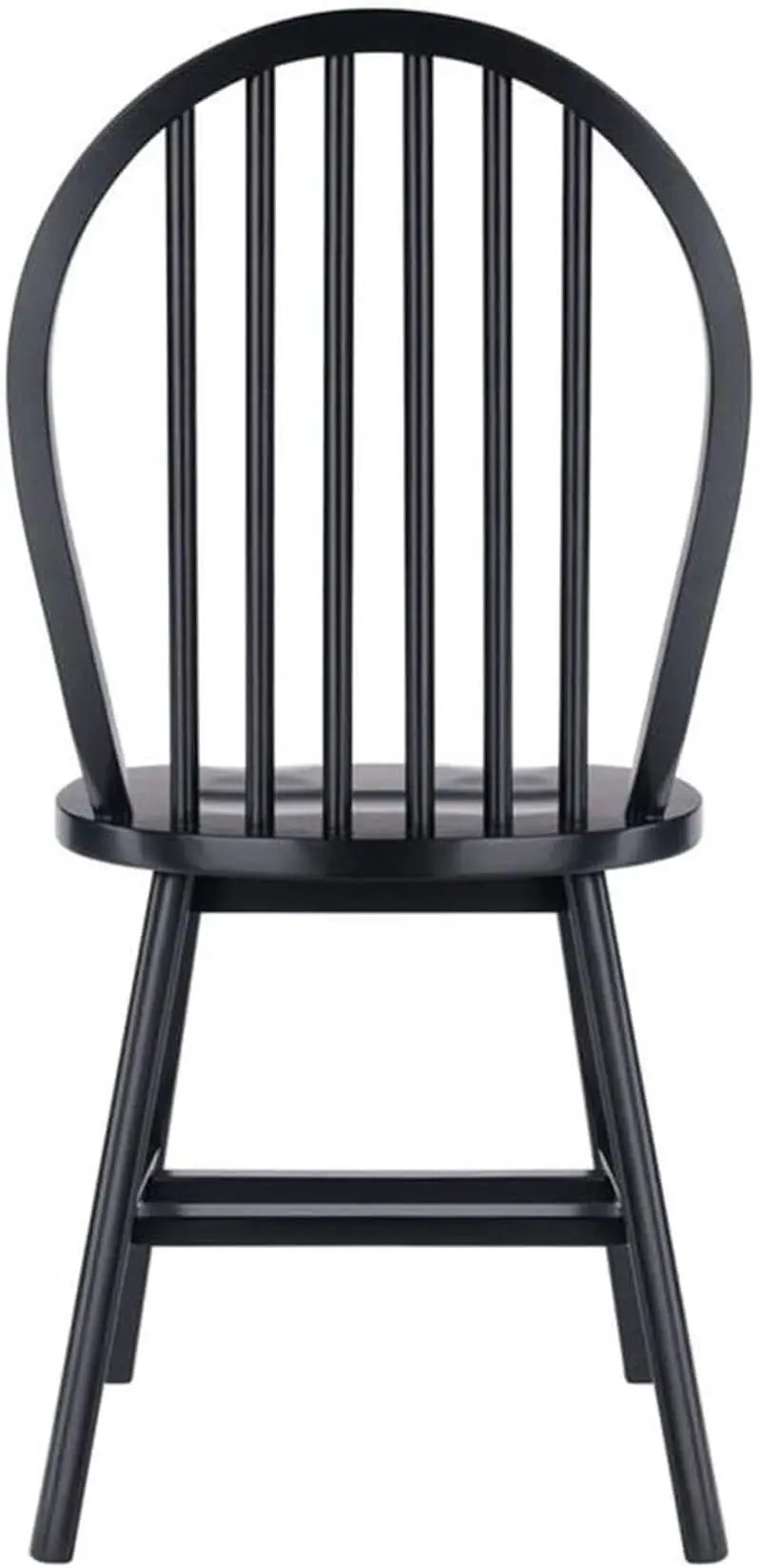 Windsor Dining Chair Set Solid Wood Black Finish 2 Pack from PriceLows™