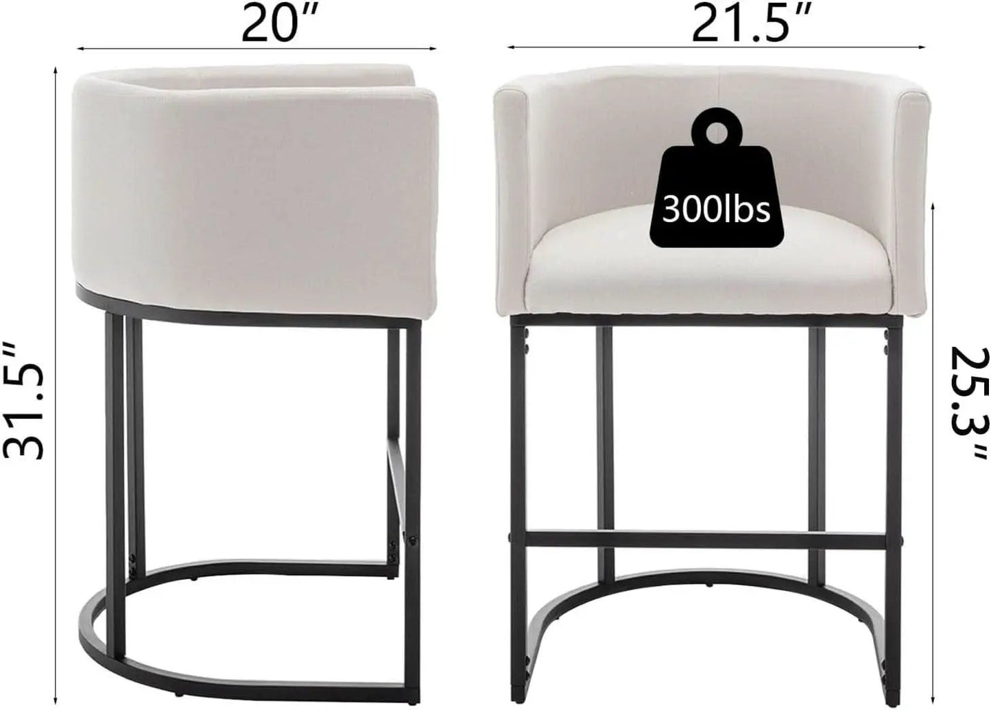 Modern Barrel Counter Height Bar Stools Set of Four from PriceLows™