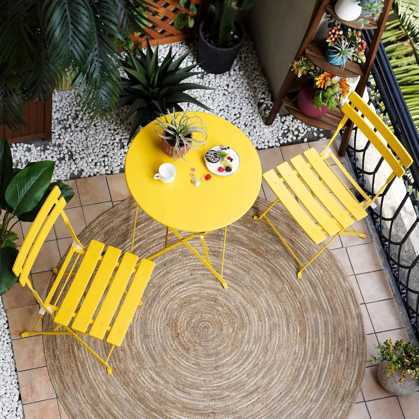 Weather-Resistant 3-Piece Folding Bistro Set for Outdoors from PriceLows™
