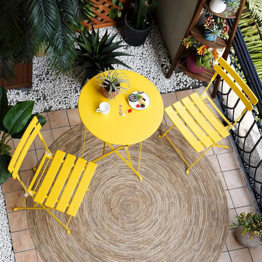 Weather-Resistant 3-Piece Folding Bistro Set for Outdoors from PriceLows™