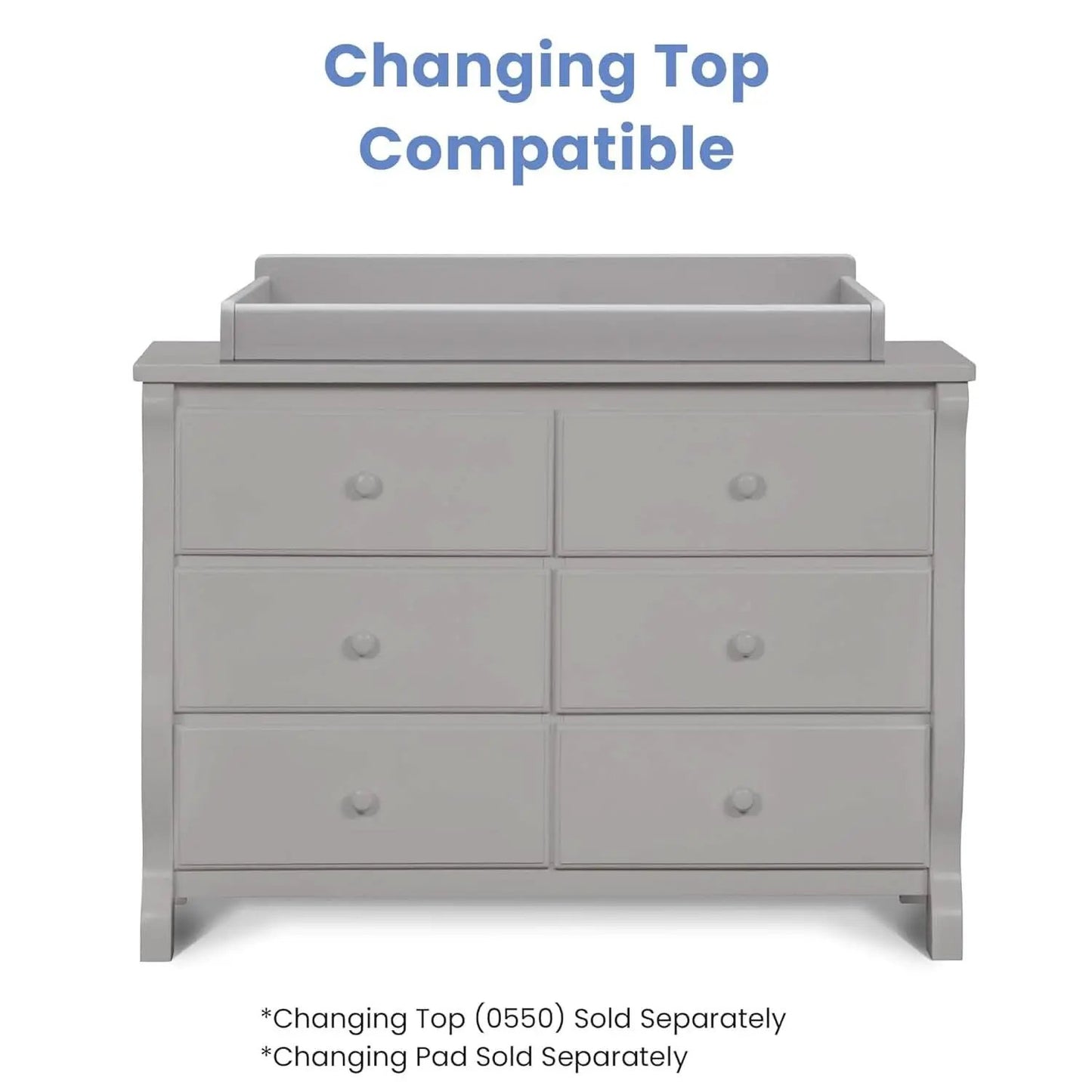 Six Drawer Dresser In Grey With Interlocking Drawers from PriceLows™