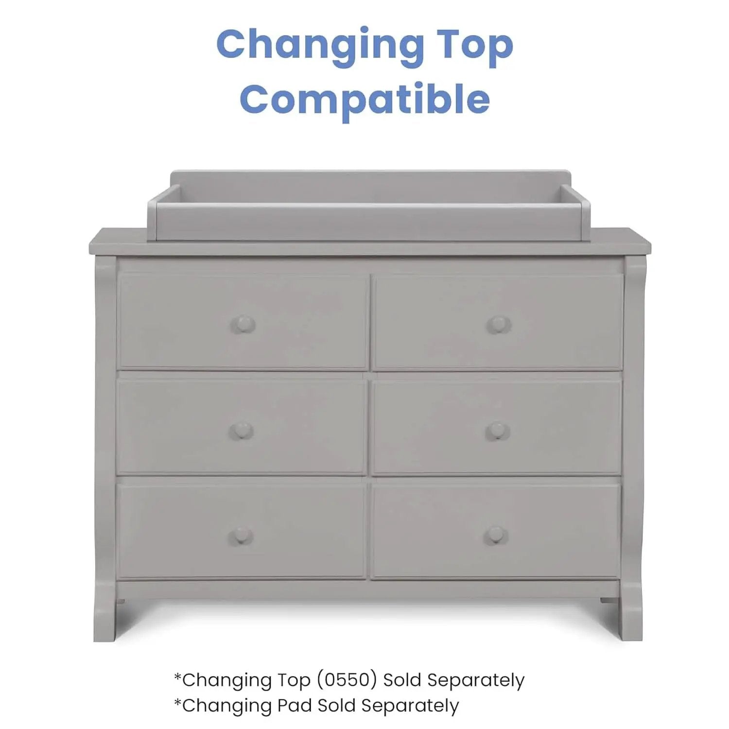 Six Drawer Dresser In Grey With Interlocking Drawers from PriceLows™
