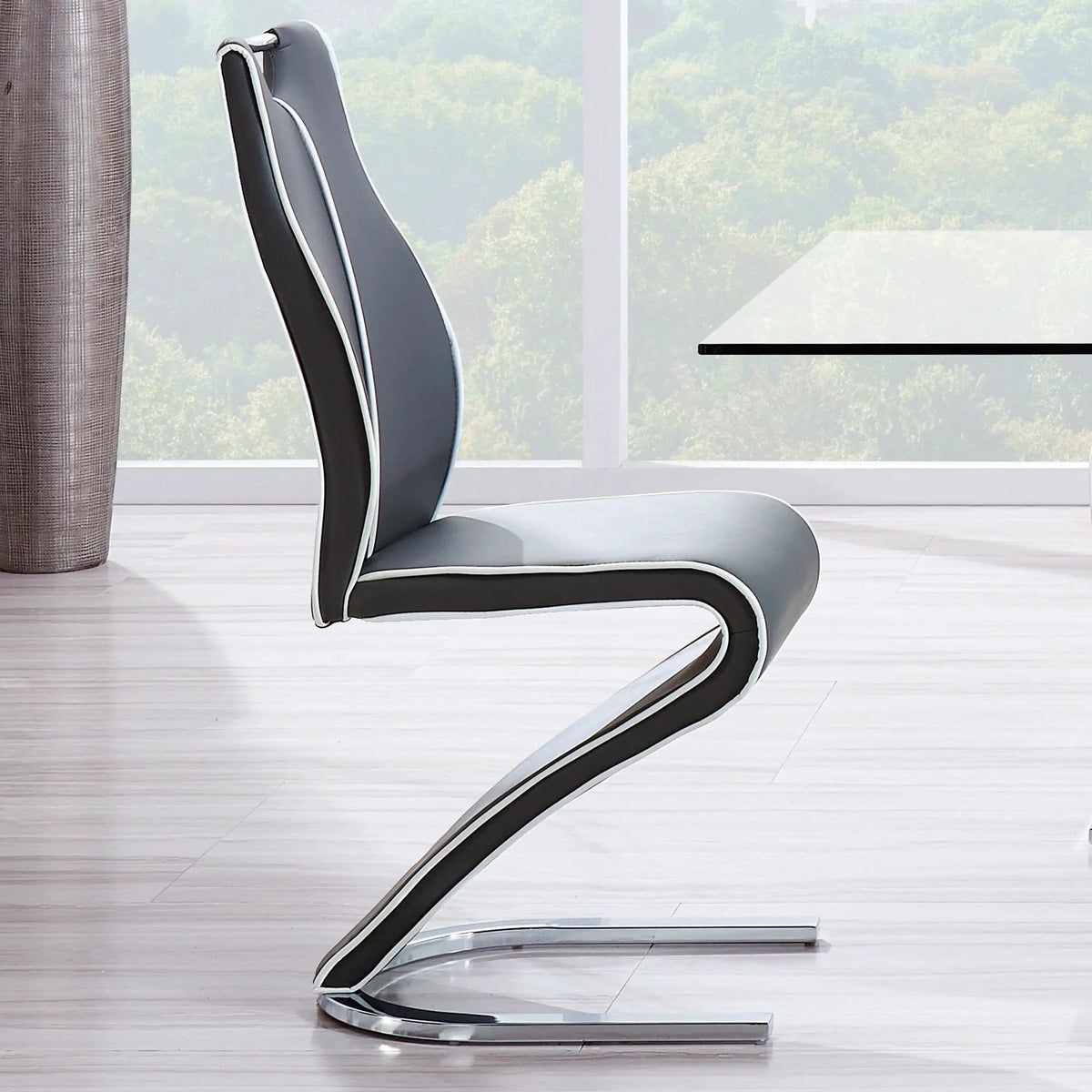 Anne Dining Chairs (Set of 2) | 17.32 x 25.79 x 34.25 in | Metal | Gray Pu