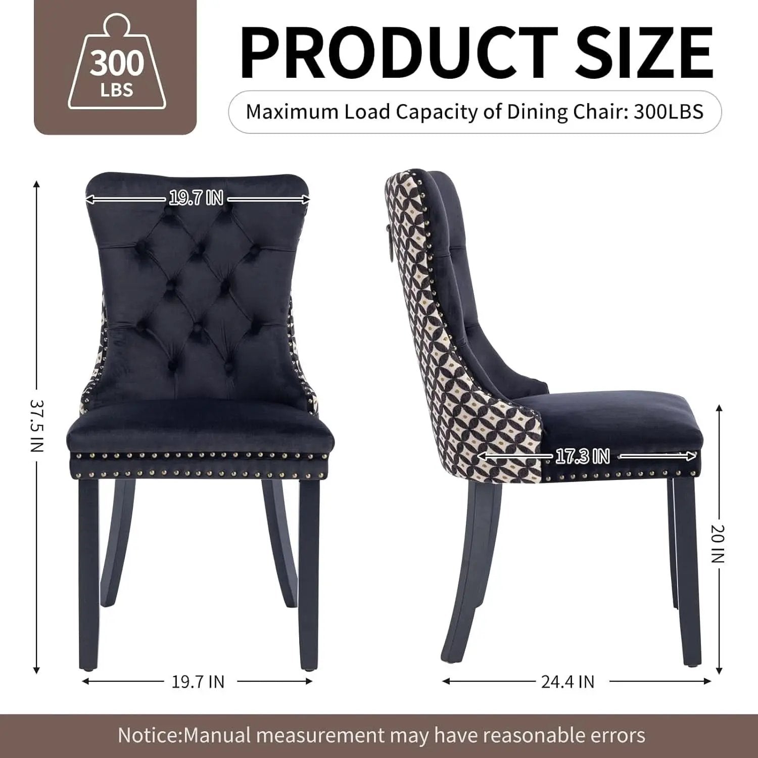 Velvet Tufted Dining Chairs Set Of 4 With Nailhead Trim from PriceLows™