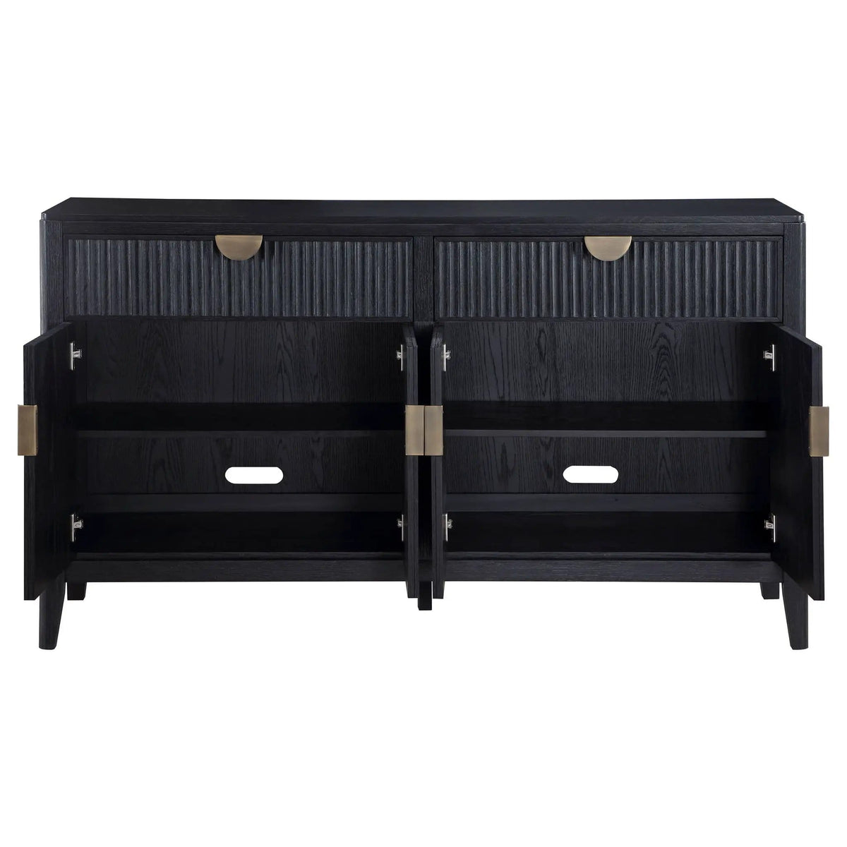 Brookmead 4-door Sideboard Buffet Storage Cabinet | 64.25 x 18 x 36.25 in | Wood | Black