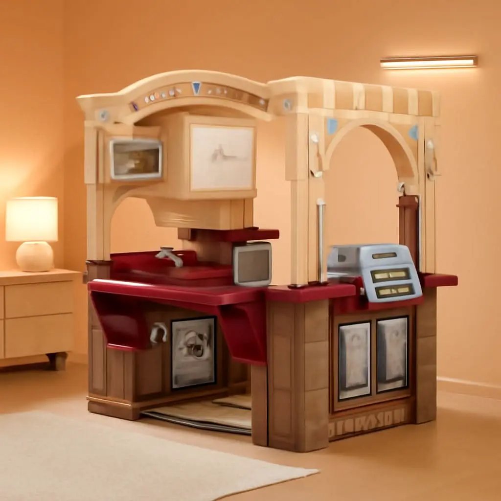 Kids Kitchen Playset With Interactive Lights Brown from PriceLows™
