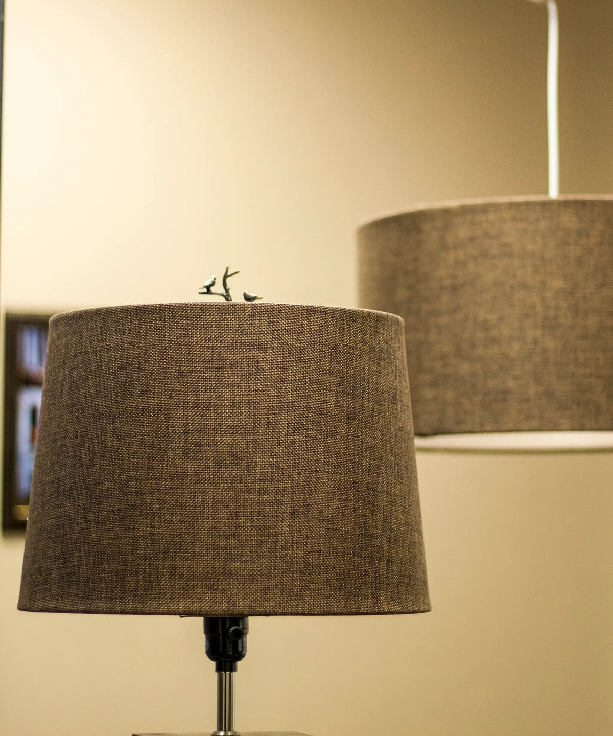 Hardback Drum Lamp Shade | Chocolate Burlap | 14 Inch Wide X 10 Inch High