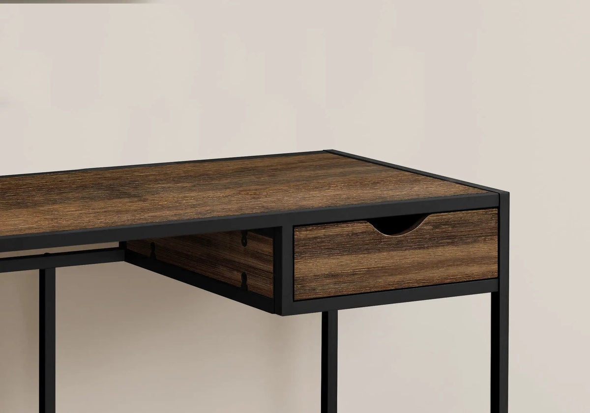 Laptop Computer Desk | 1 Storage Drawer | Slender Metal Frame | Space-Saving Contemporary Design