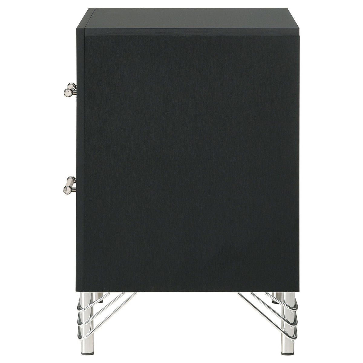 Lucia 2-drawer Nightstand Bedside Table | 21.75 x 17.25 x 24.25 in | Metal | Black