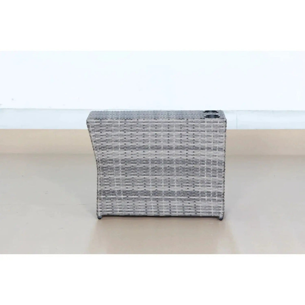 Shick Outdoor Side Table Gray Mix | 13 x 33 x 22 in | Wicker | Outdoor Living