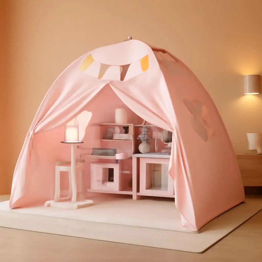 Toddler Bed Tent Canopy Portable Pink Night Light Pro from PriceLows™