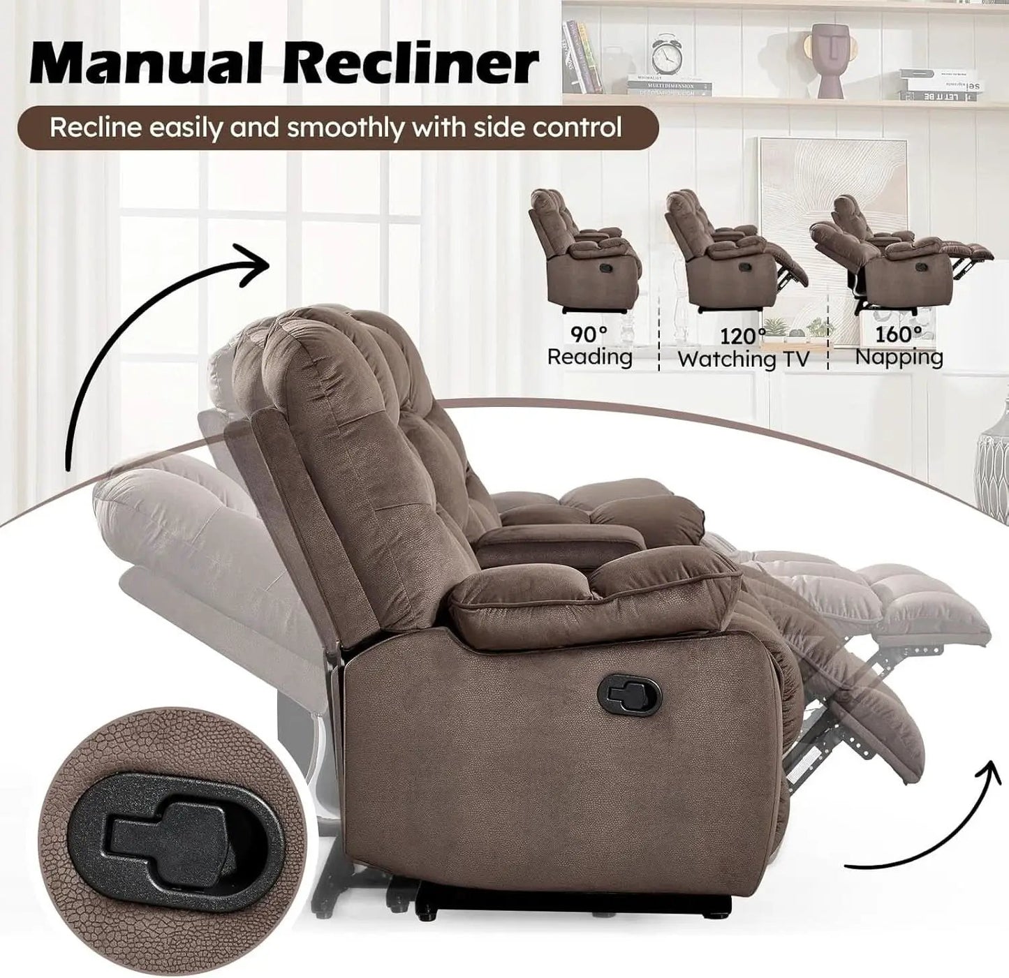 Brown 2 Piece Power Recliner Set With Massage And Heat from PriceLows™