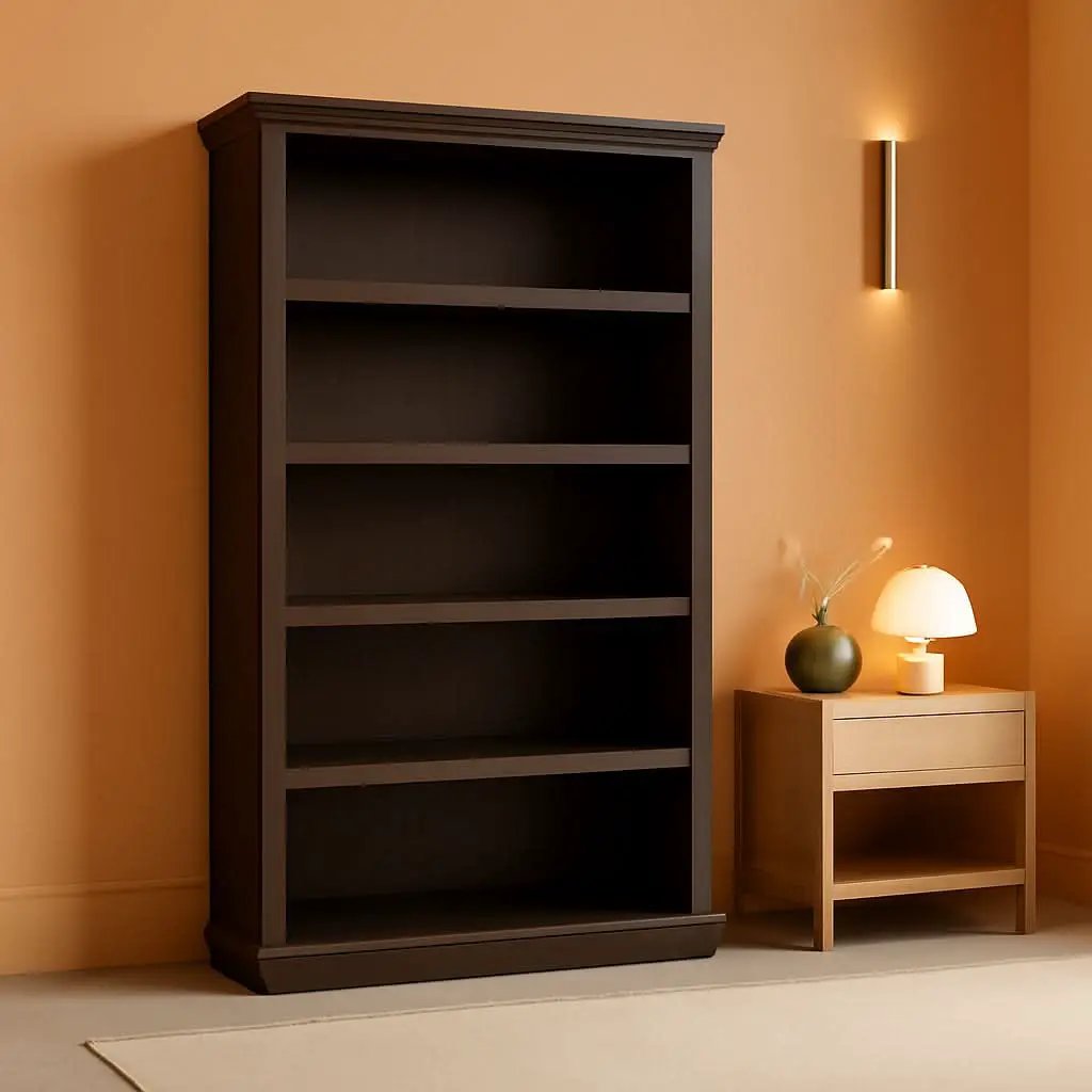 Five Shelf Bookcase Jamocha Wood With Adjustable Shelves from PriceLows™