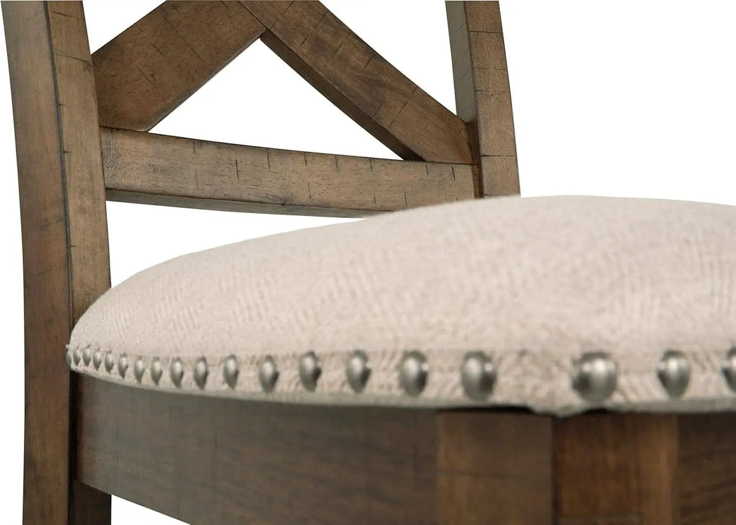 Moriville 24.5 Inch Upholstered Farmhouse Barstools Beige Brown Set of Two from PriceLows™