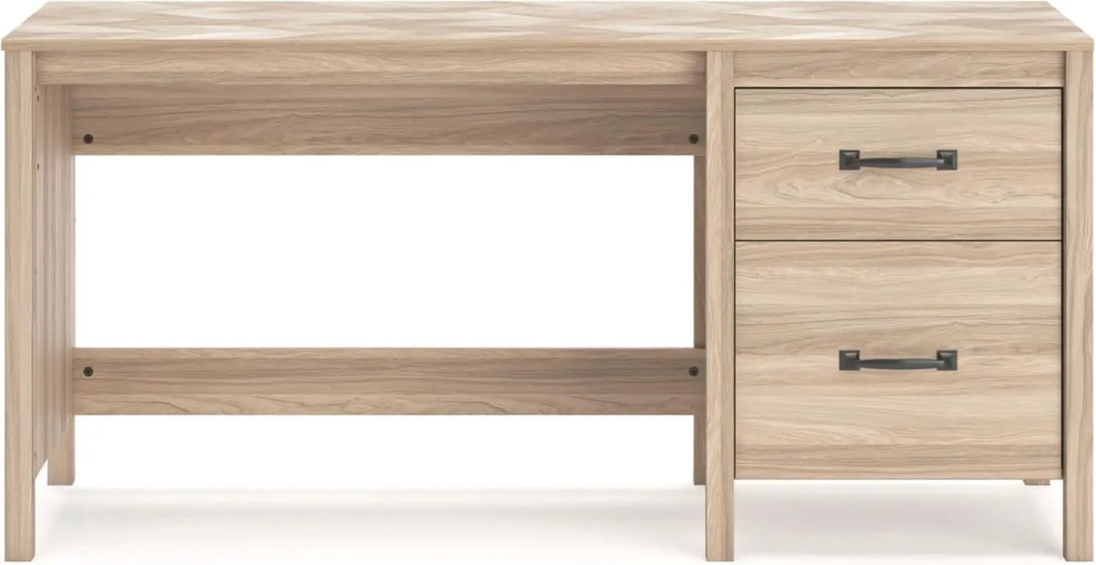 Battelle 60 Inch Wide Light Brown Home Office Desk from PriceLows™