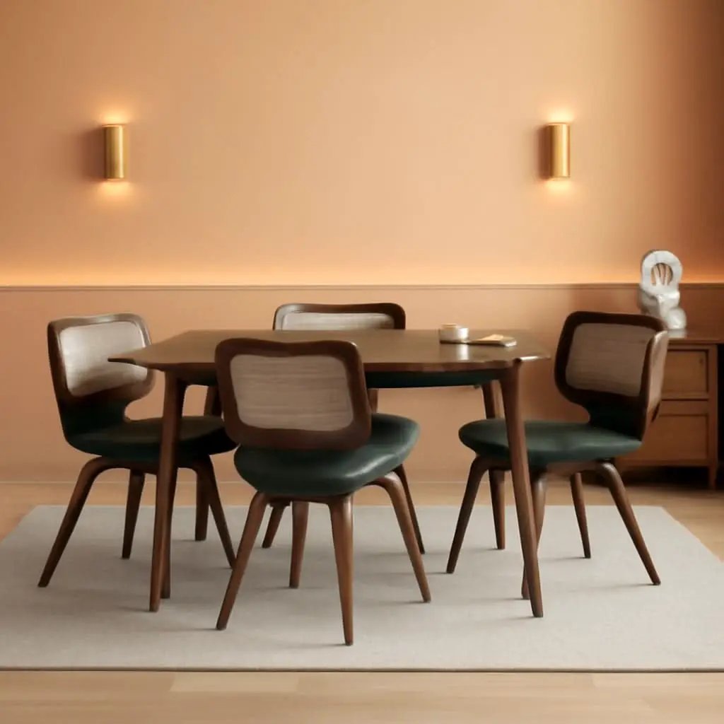 Ergonomic Walnut Swivel Dining Chairs With Armrests from PriceLows™