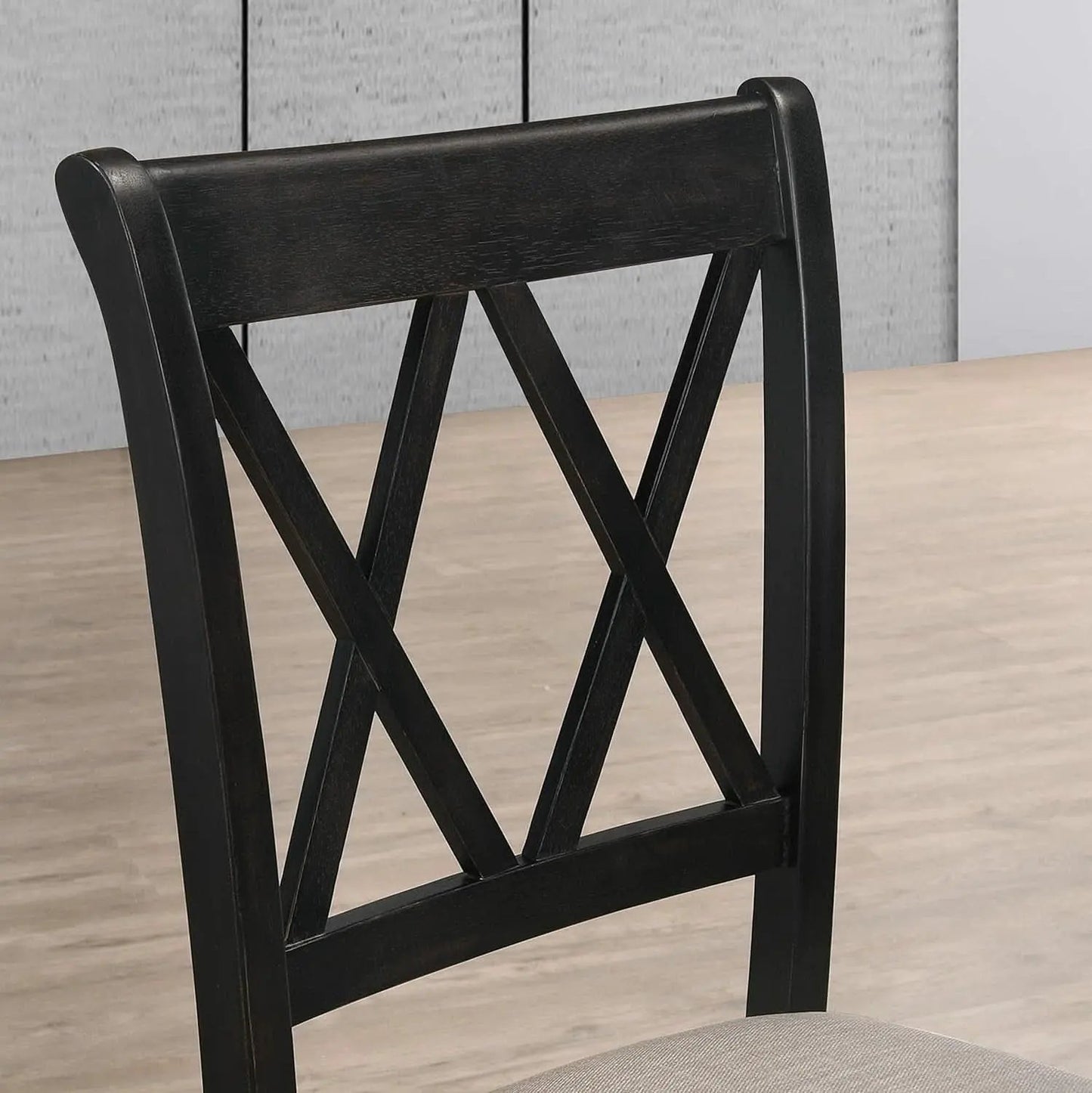 Windvale Black Cross Back Fabric Upholstered Dining Chair Set Of 2 from PriceLows™