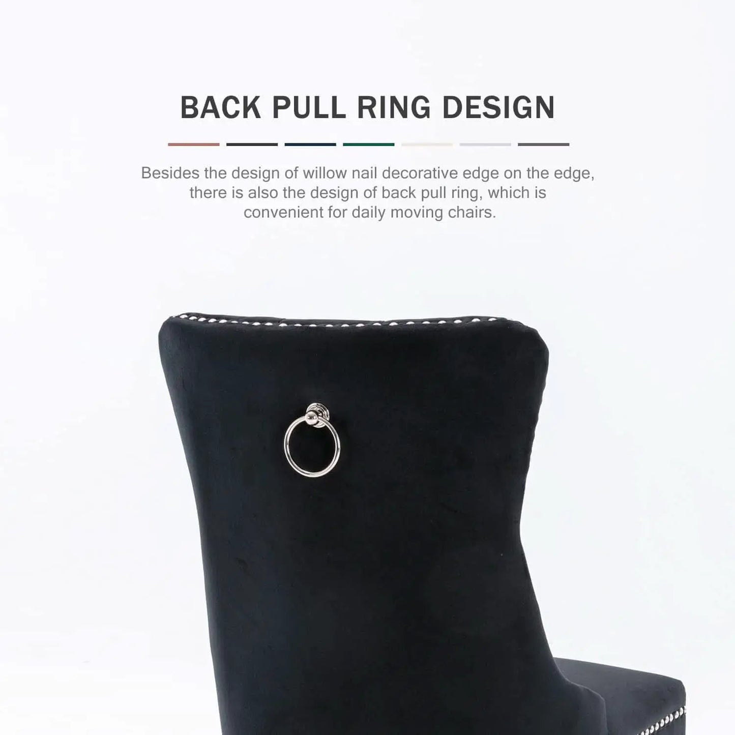 Velvet Dining Chairs Black Tufted Upholstered Set 4 from PriceLows™