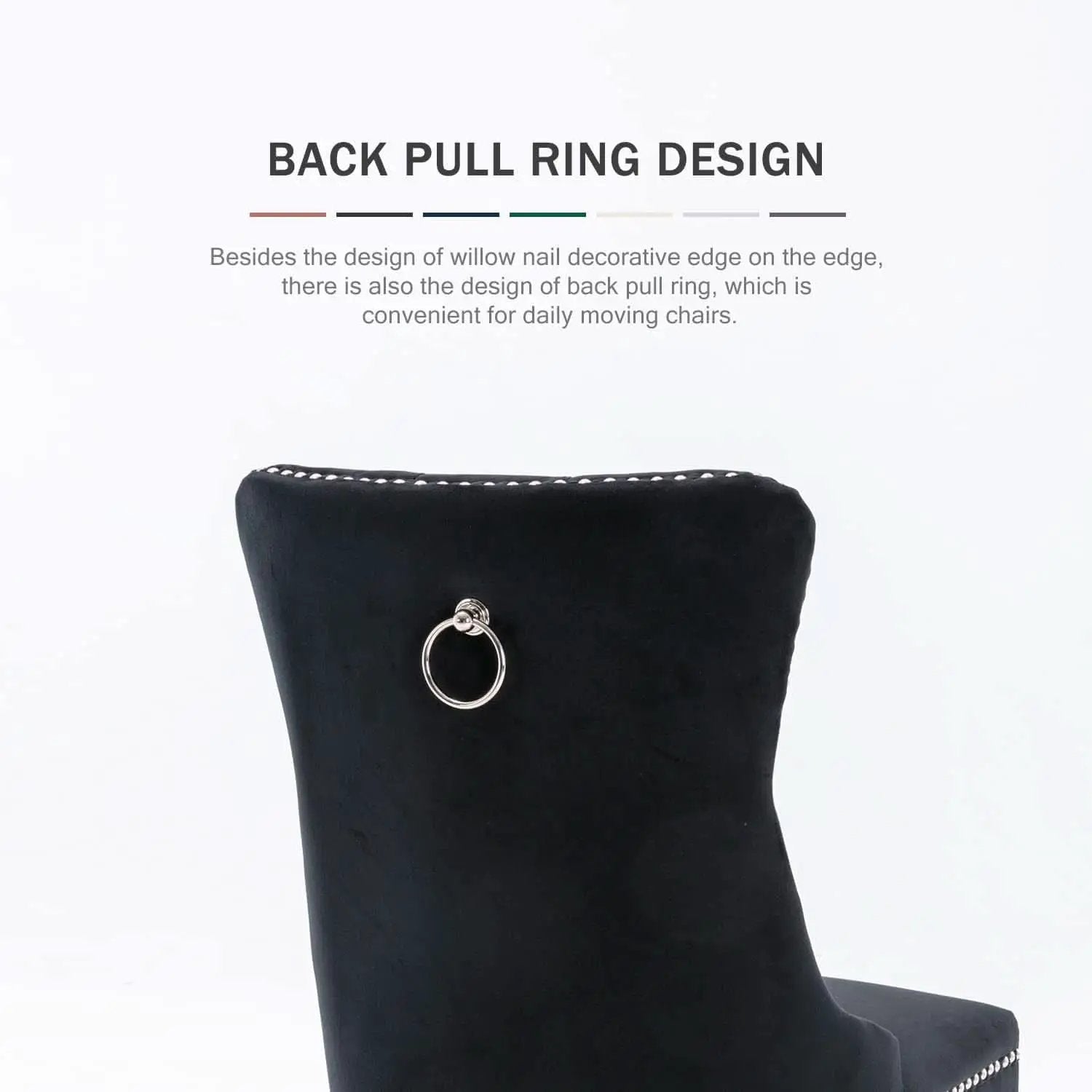 Velvet Dining Chairs Black Tufted Upholstered Set 4 from PriceLows™