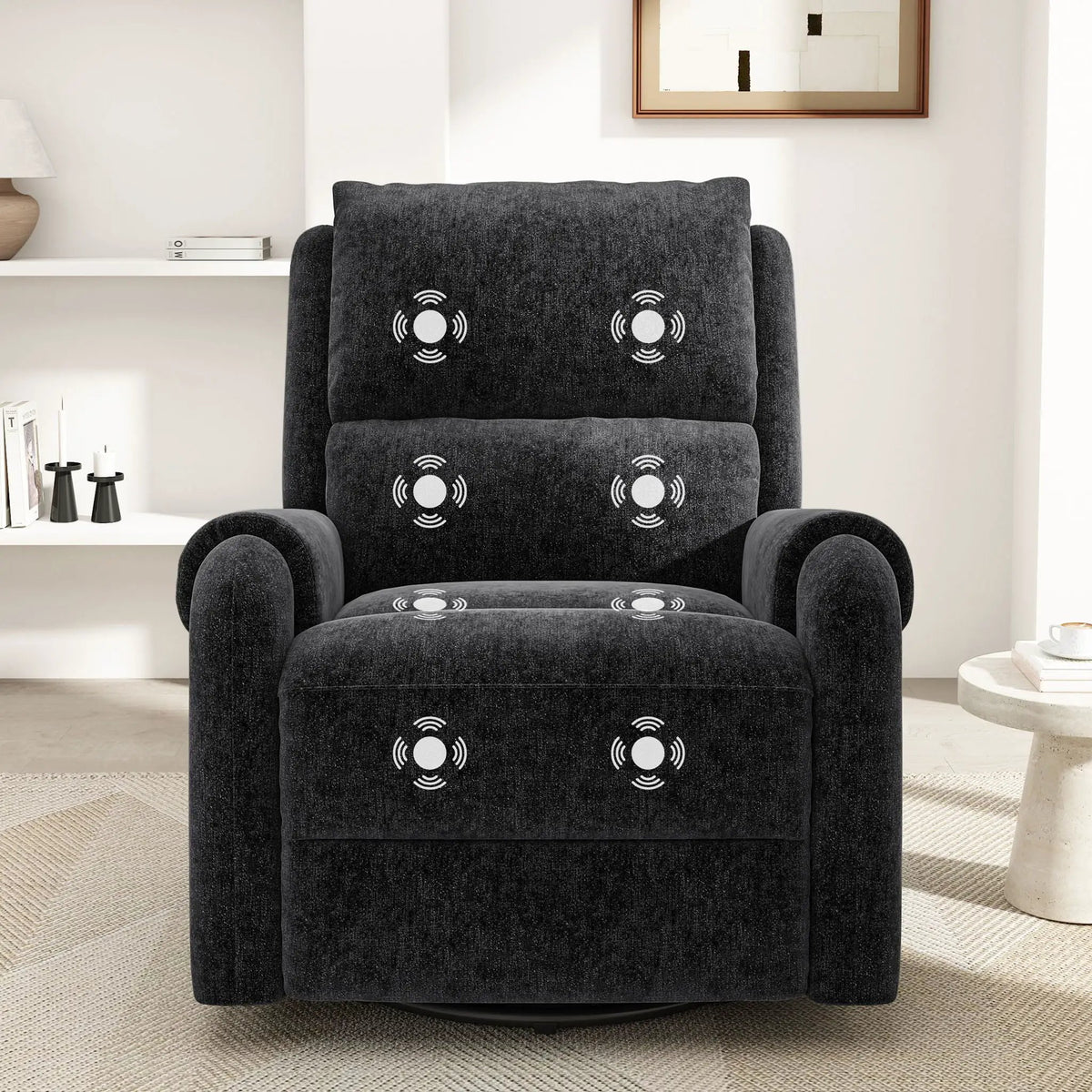 Manual Massage Recliner | Swivel Rocker | 8 Massage Modes | Side Storage Pocket