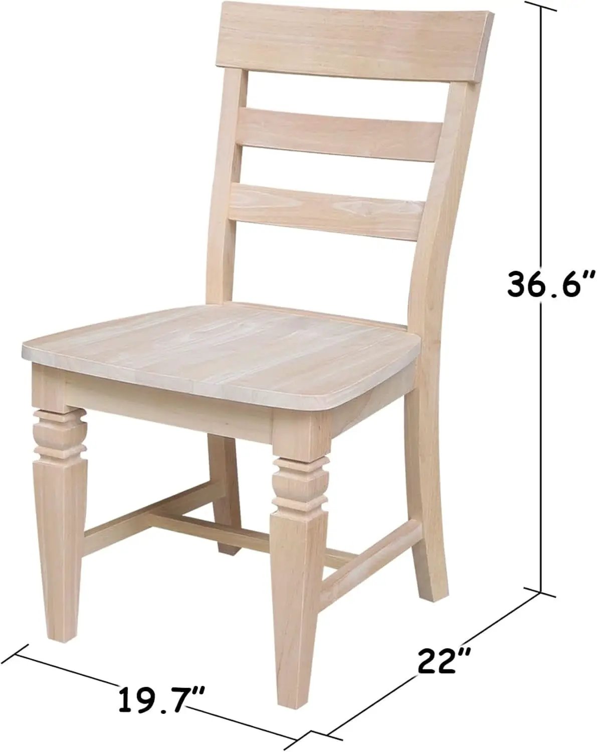 Two Java Dining Chairs Unfinished Parawood 225 Lb Capacity from PriceLows™
