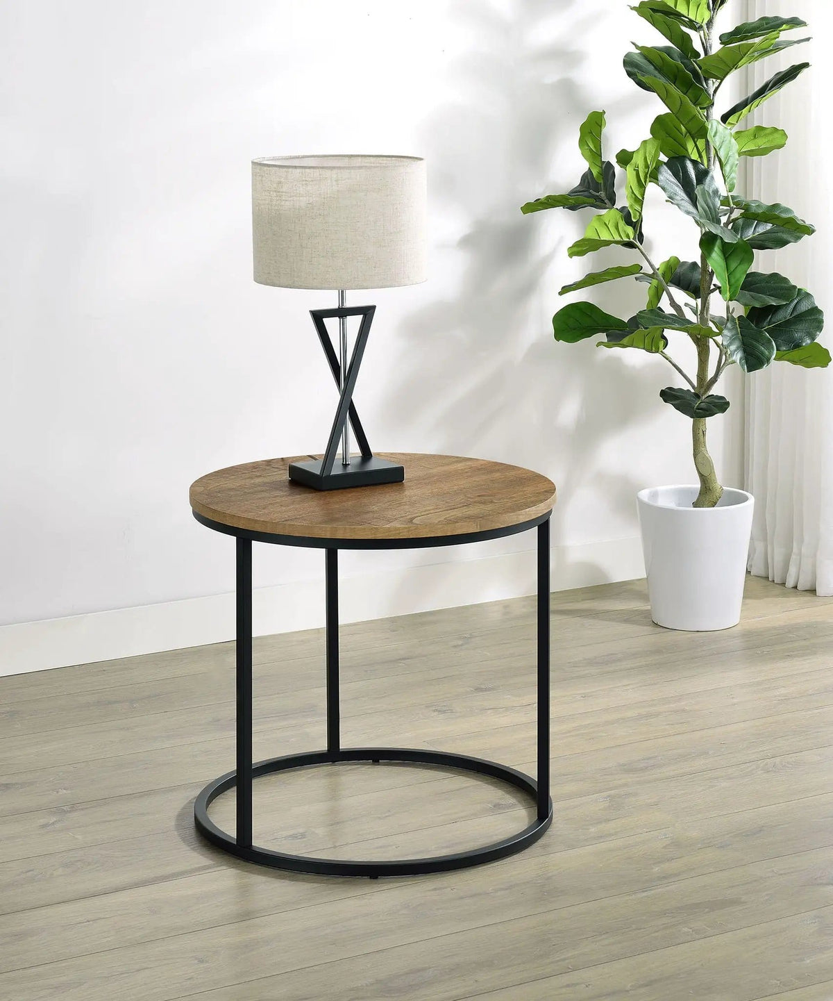 Lainey Round Occasional Side End Table Mango | 23 x 23 x 21.75 in | Metal | Living Room