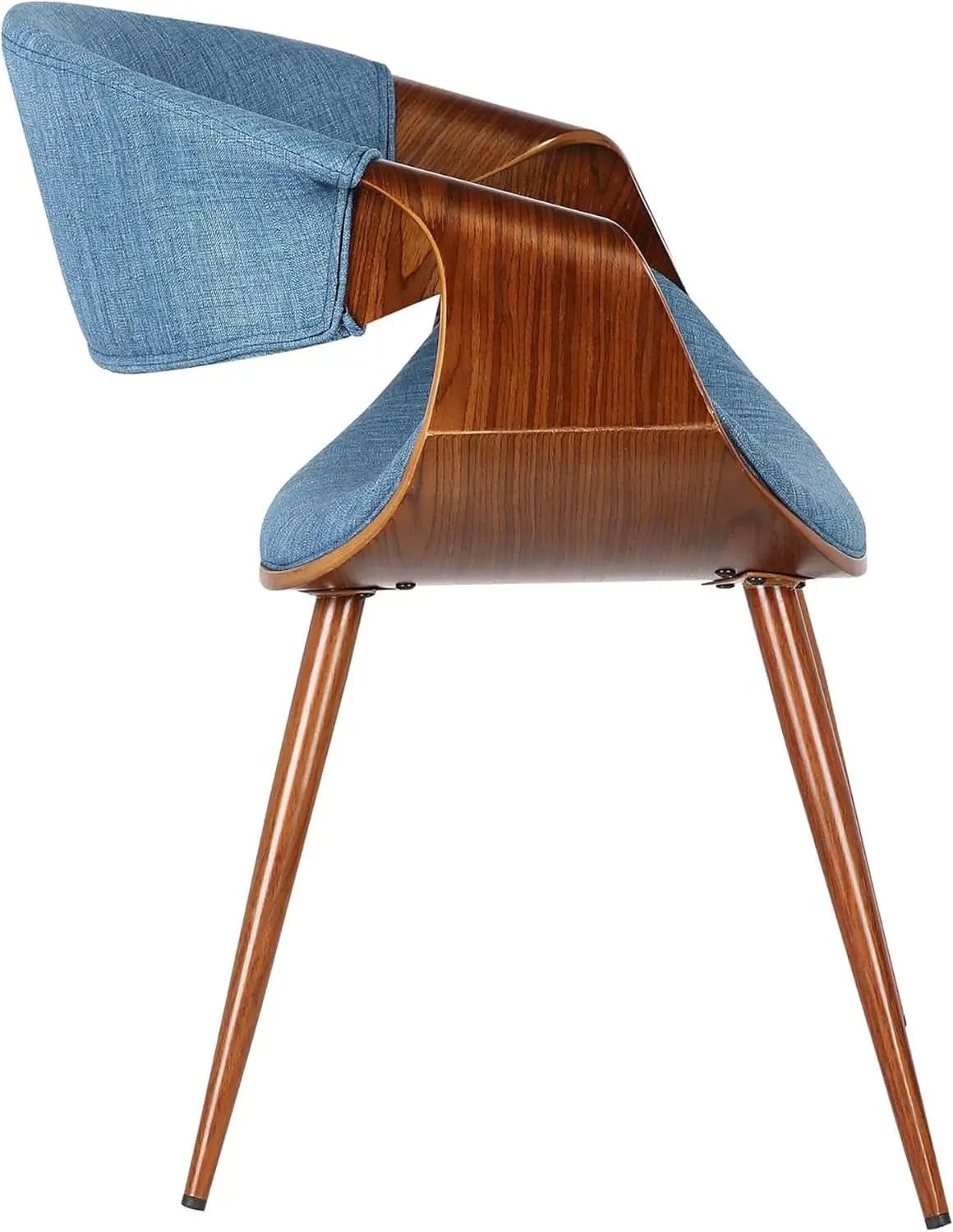 Butterfly Mid Century Modern Dining Chair Blue Upholstery Walnut Finish from PriceLows™