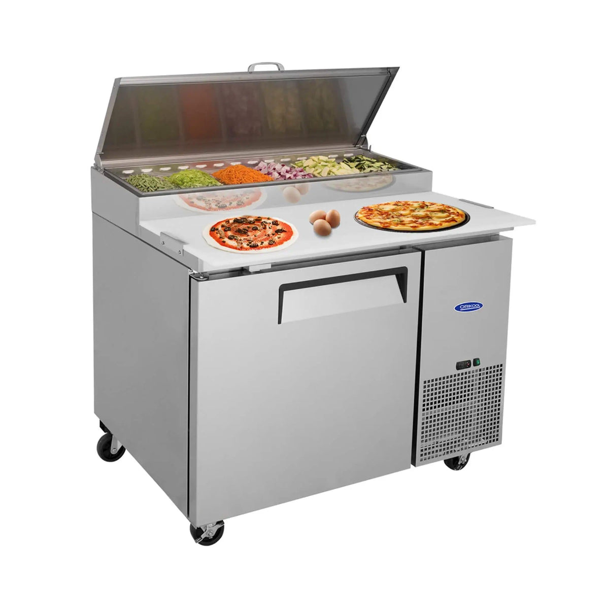 44-Inch Commercial Pizza Prep Table With Built-In 11 Cu.Ft Refrigerator | 44 Inch | 11 Cu Ft | Home