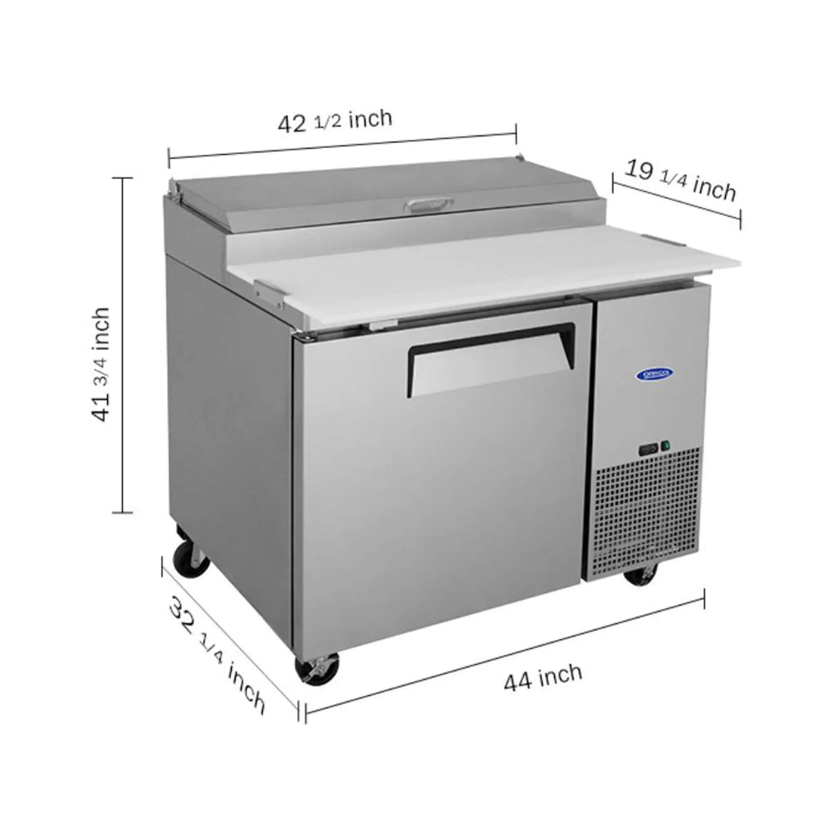 44-Inch Commercial Pizza Prep Table With Built-In 11 Cu.Ft Refrigerator | 44 Inch | 11 Cu Ft | Home
