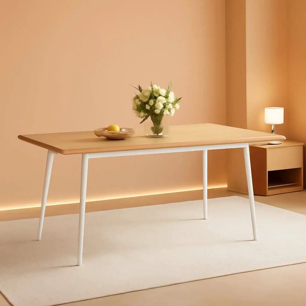 Golden Oak Farmhouse Dining Table 55.1 Top Seats 4 To 6 from PriceLows™