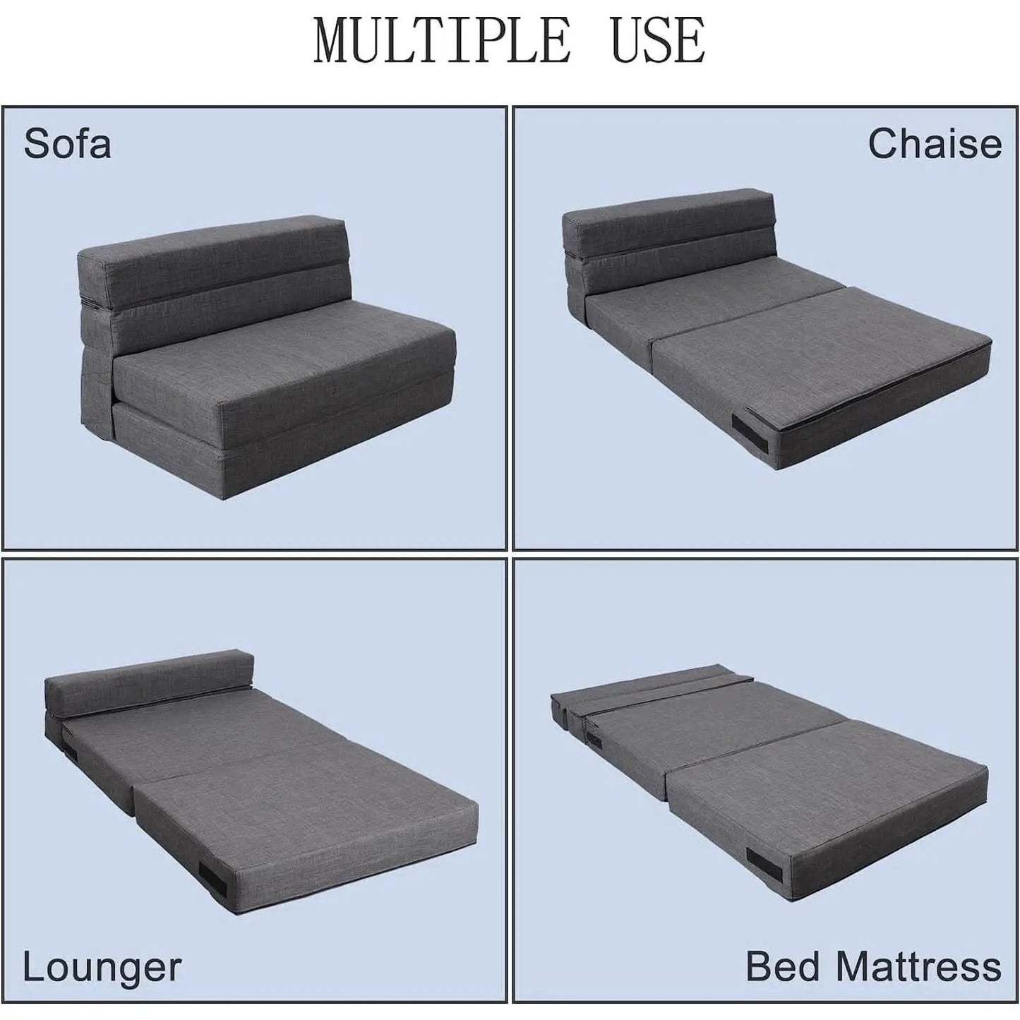 Memory Foam Sleeper Chair With Washable Cover Dark Gray from PriceLows™