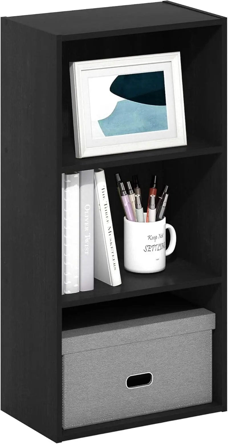 Luder 3 Tier Open Shelf Bookcase Blackwood Wood Finish from PriceLows™