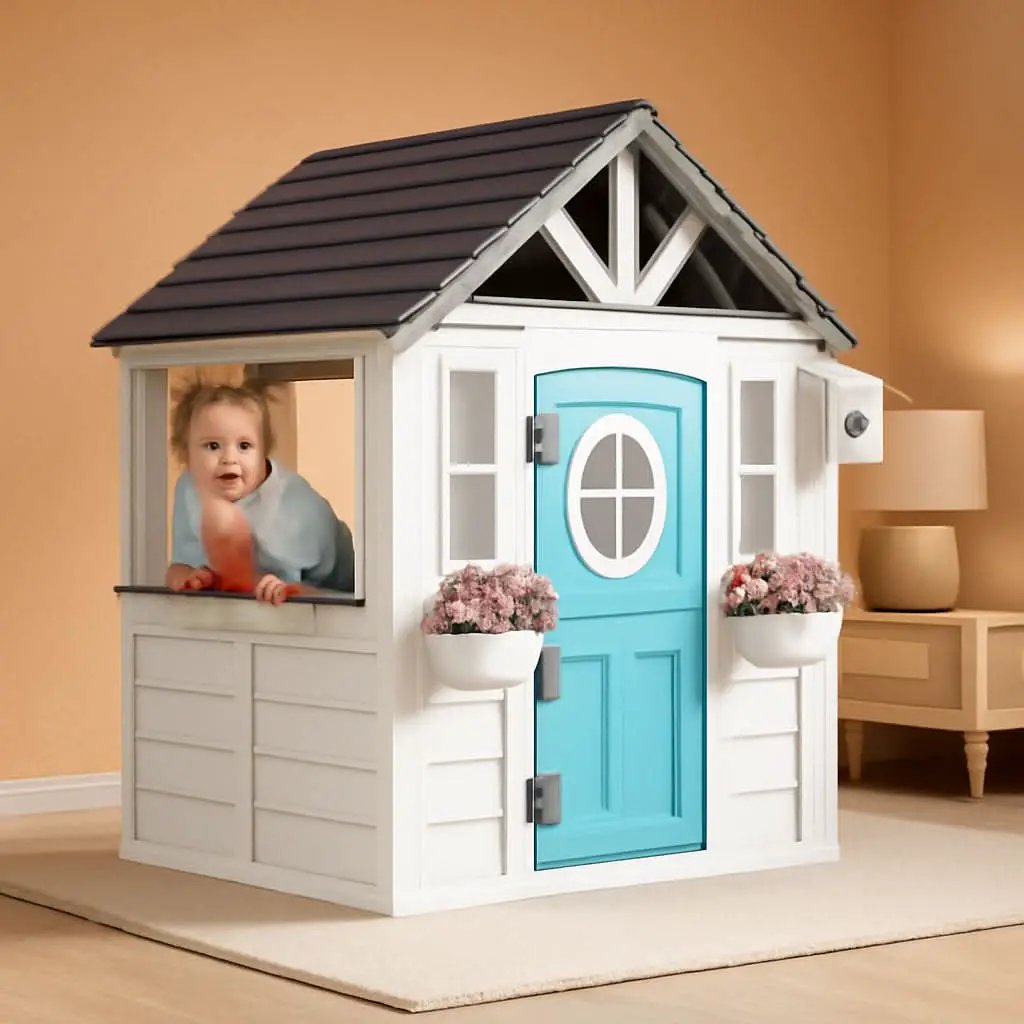 Wooden Outdoor Playhouse With Dutch Door Kitchenette from PriceLows™