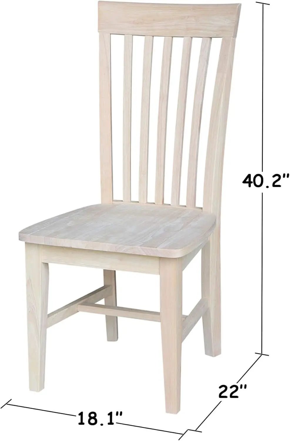 Set Of 2 Tall Mission Dining Chairs Unfinished Parawood from PriceLows™
