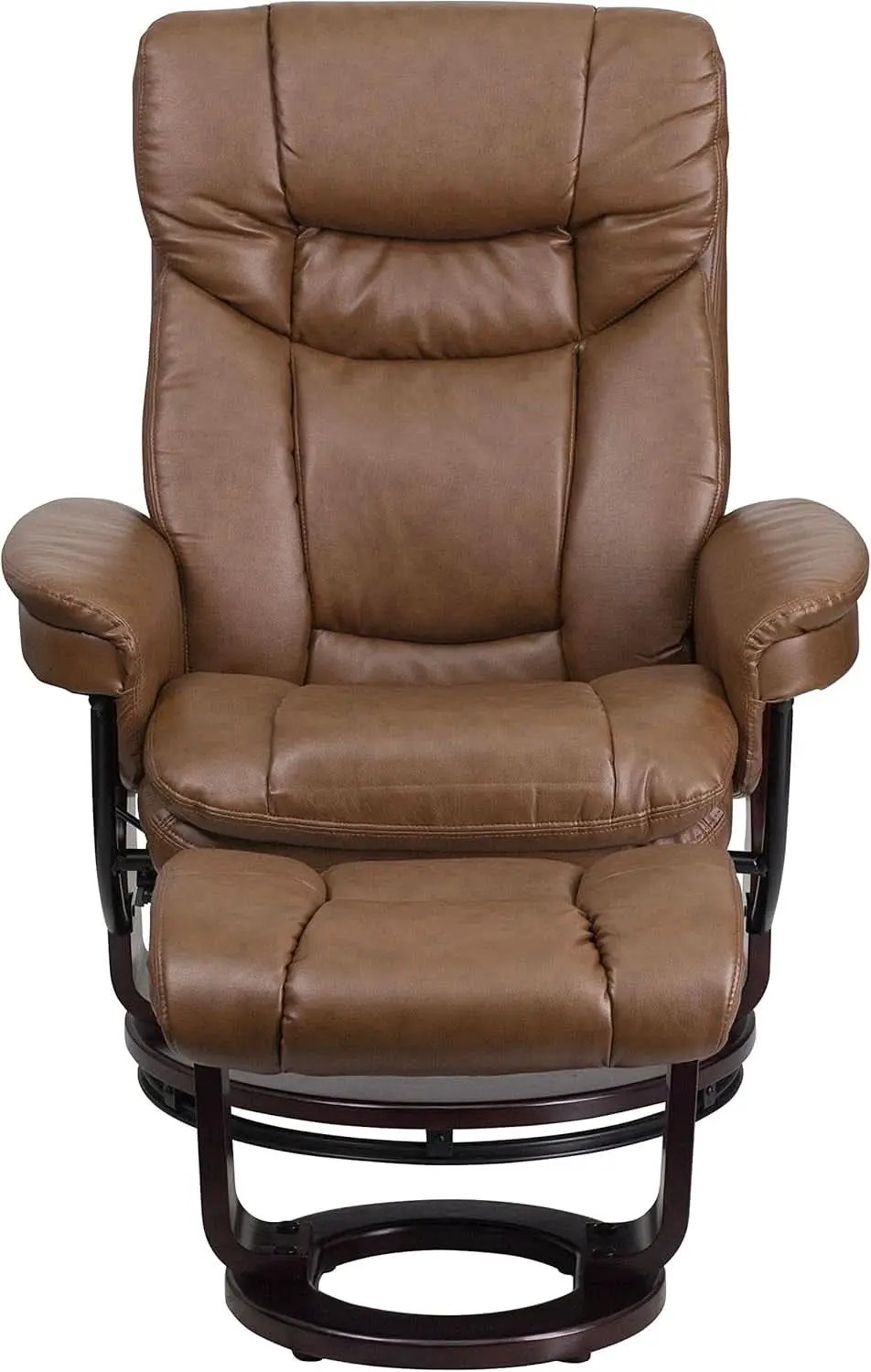 Leathersoft Recliner With Ottoman Palimino Swivel from PriceLows™