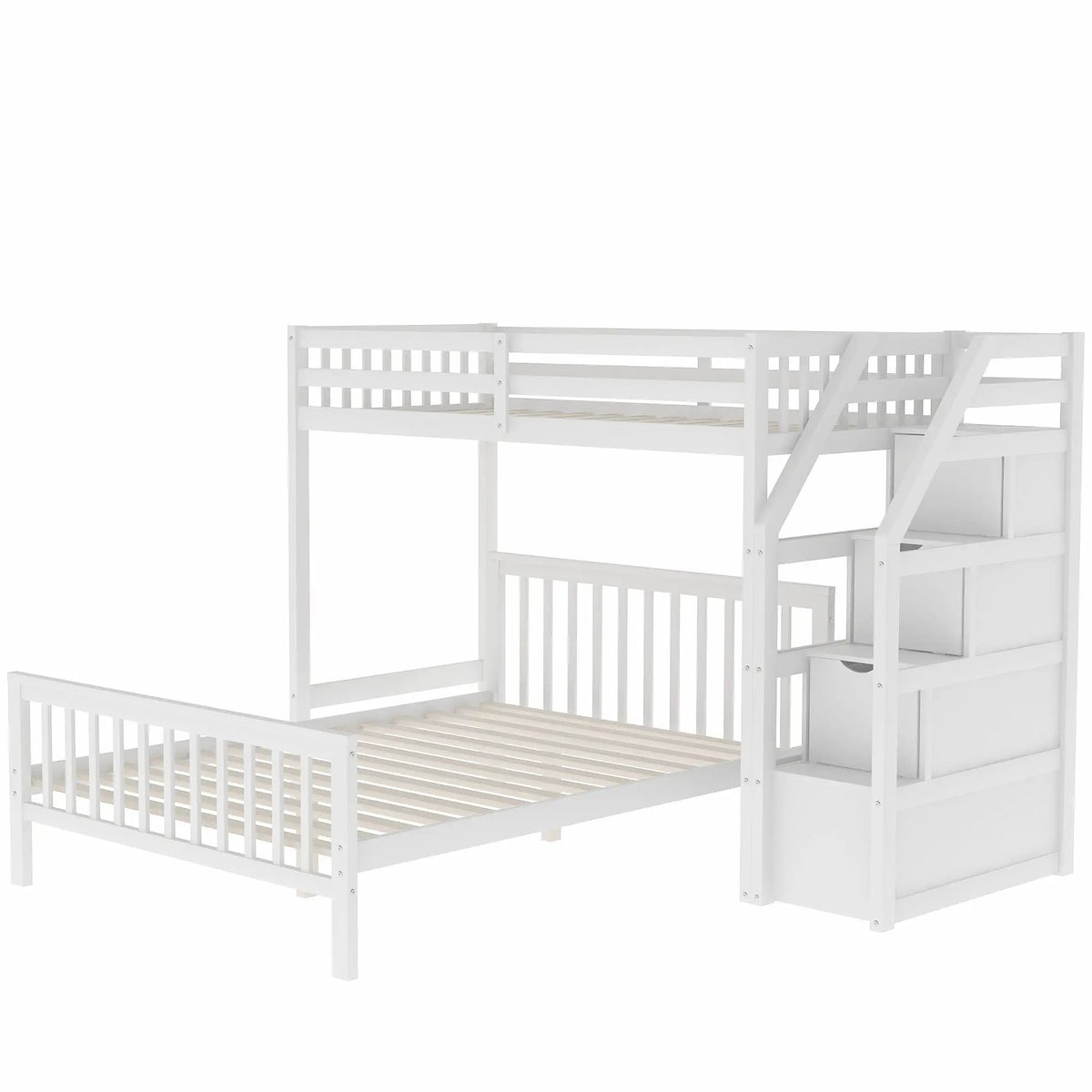 Loft Bed | Staircase Storage | High Guardrails | Twin Size