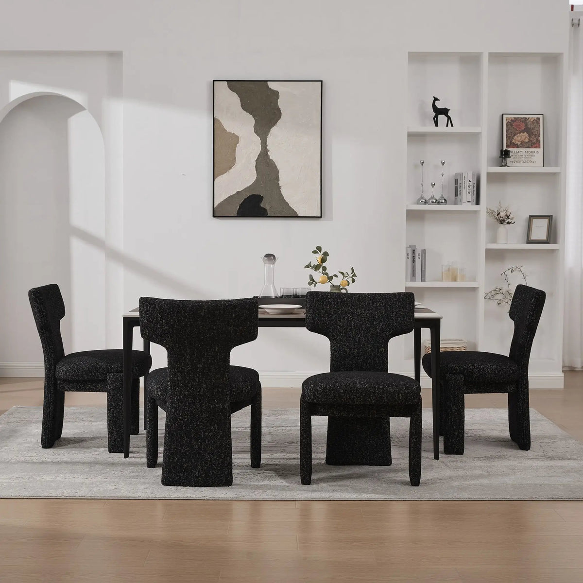 Armless Accent Chairs | Curved Back | Futuristic Design | Foam Padded Fabric