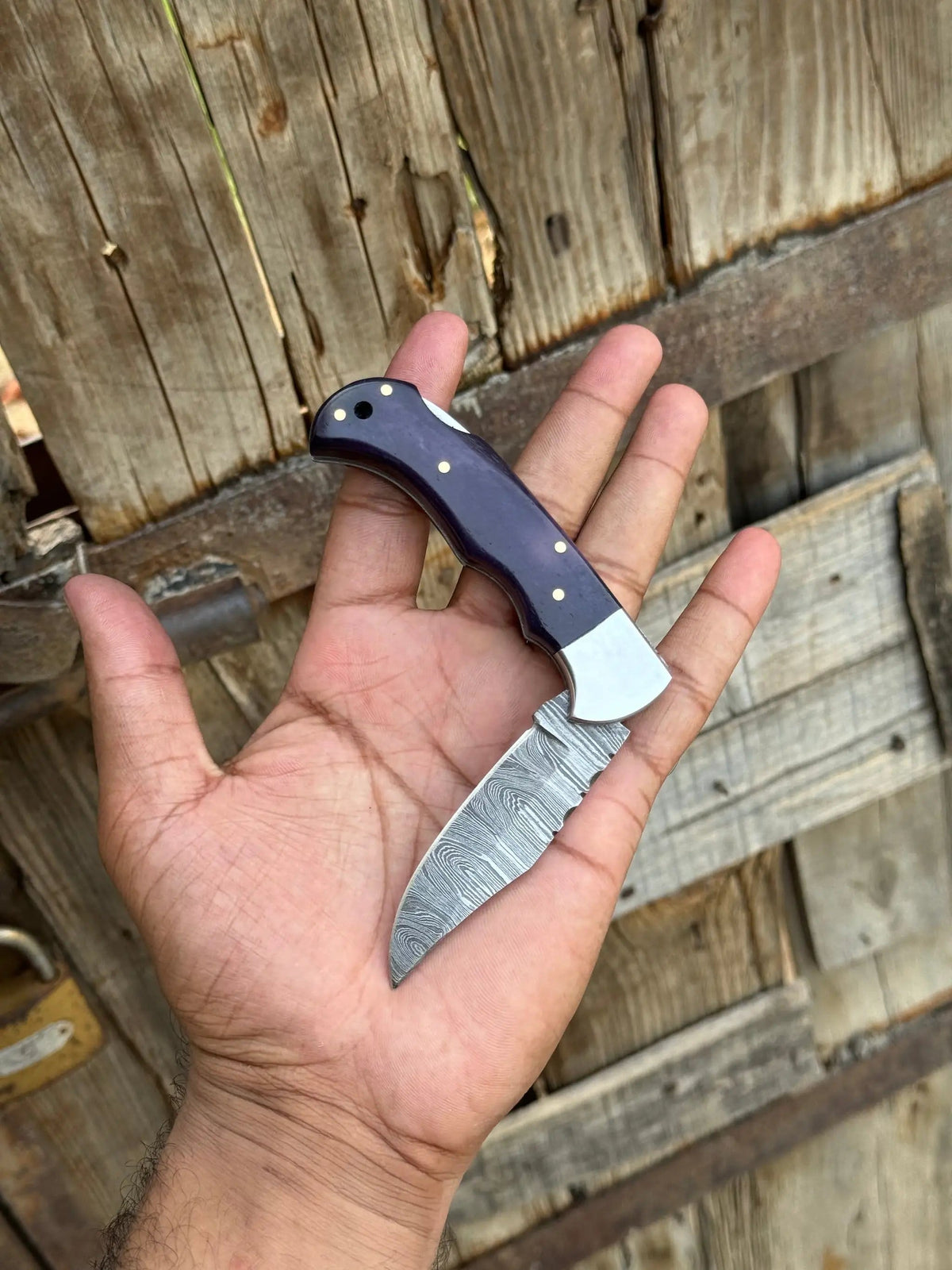 Custom handmade Damascus steel pocket knife | Damascus Steel | Hunting & Survival Knife | Home
