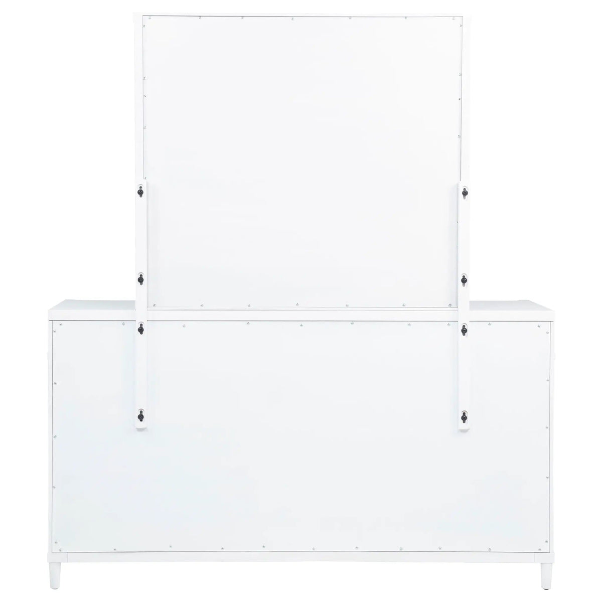 Gracemont 8-drawer Bedroom Dresser with Mirror | 65.5 x 18 x 74.25 in | Rubberwood & Engineered Wood | White