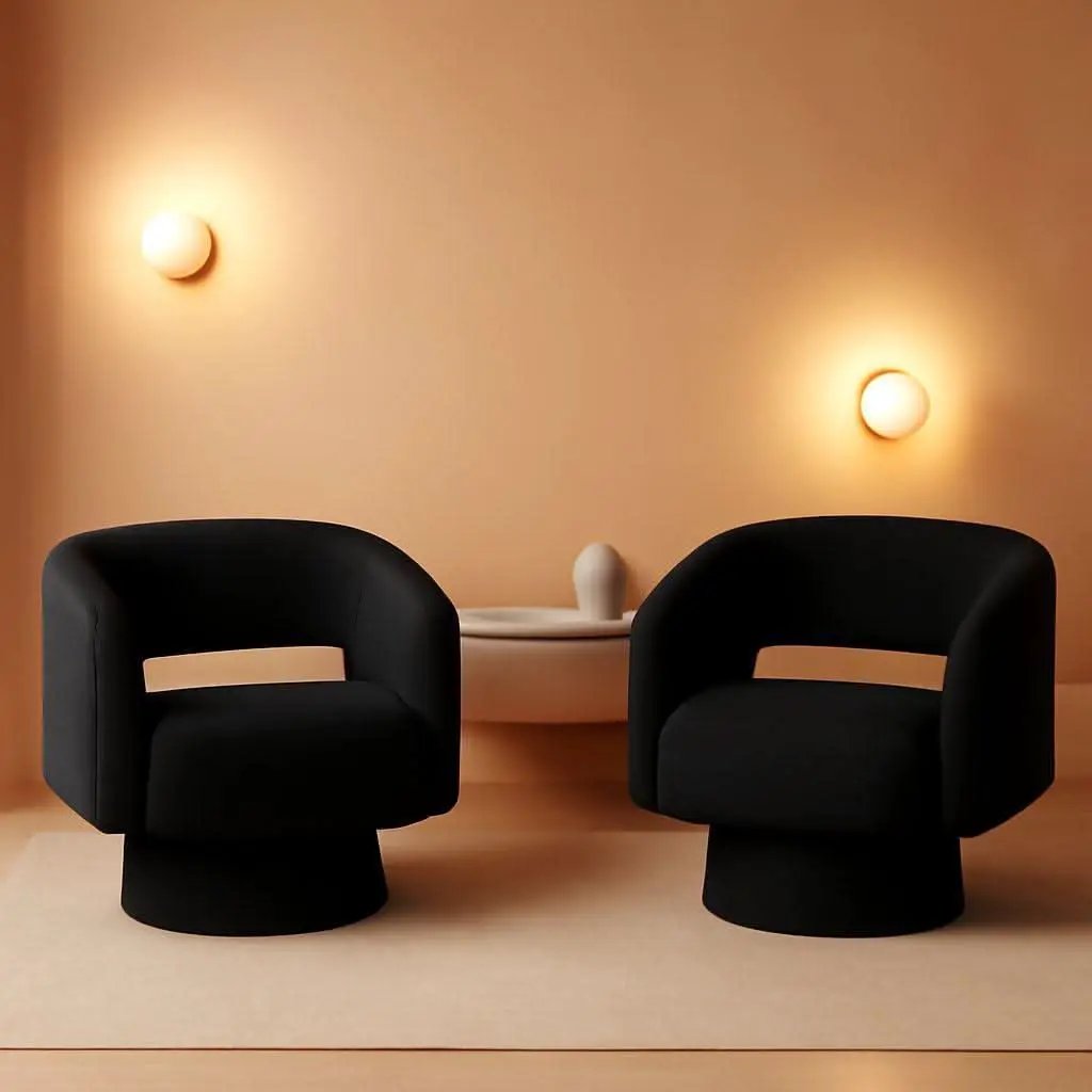 Black ThreeSixty 360 Swivel Armchair Premium Collection from PriceLows™