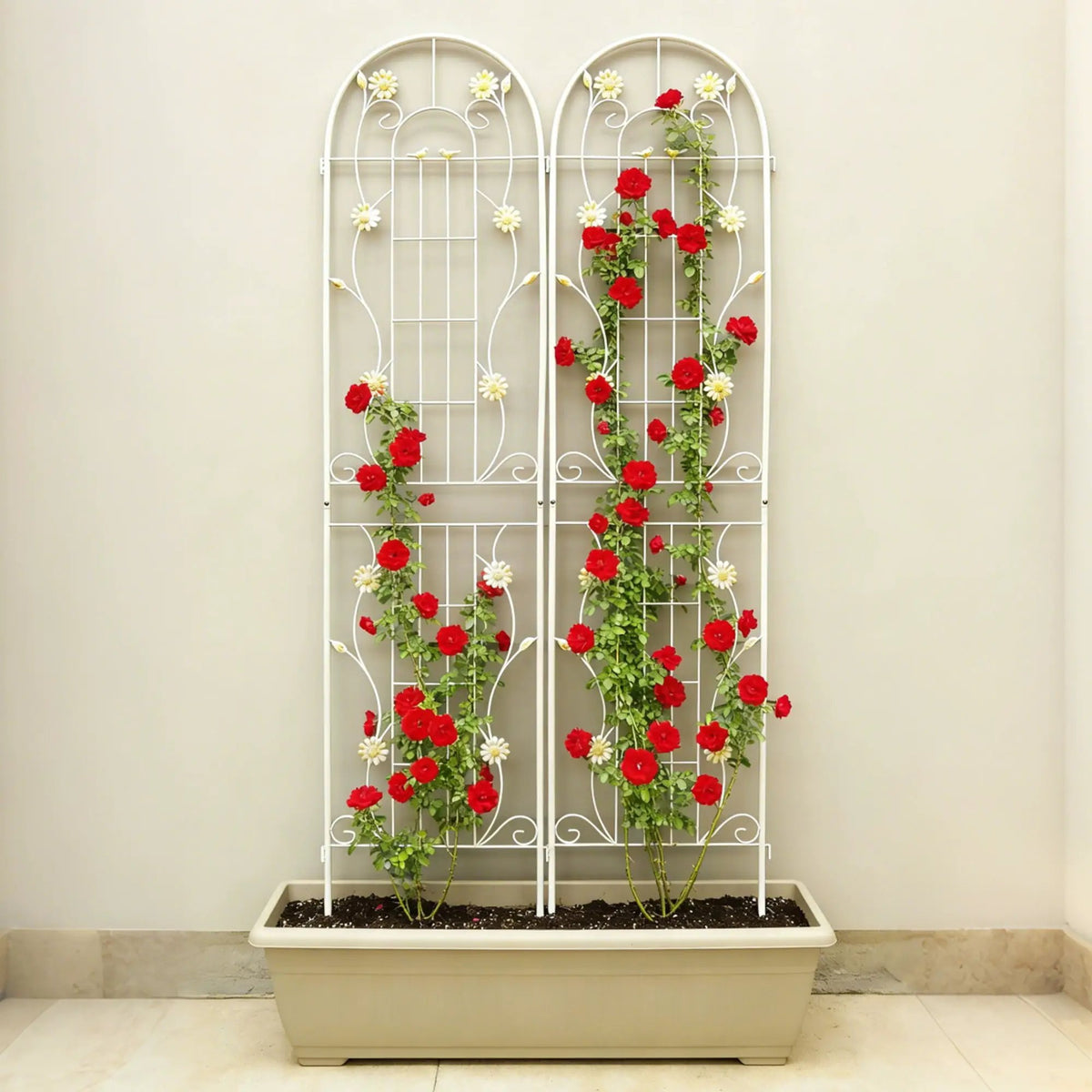 Metal Garden Trellis | Galvanized Steel | Powder Coated | 4 Piece Set